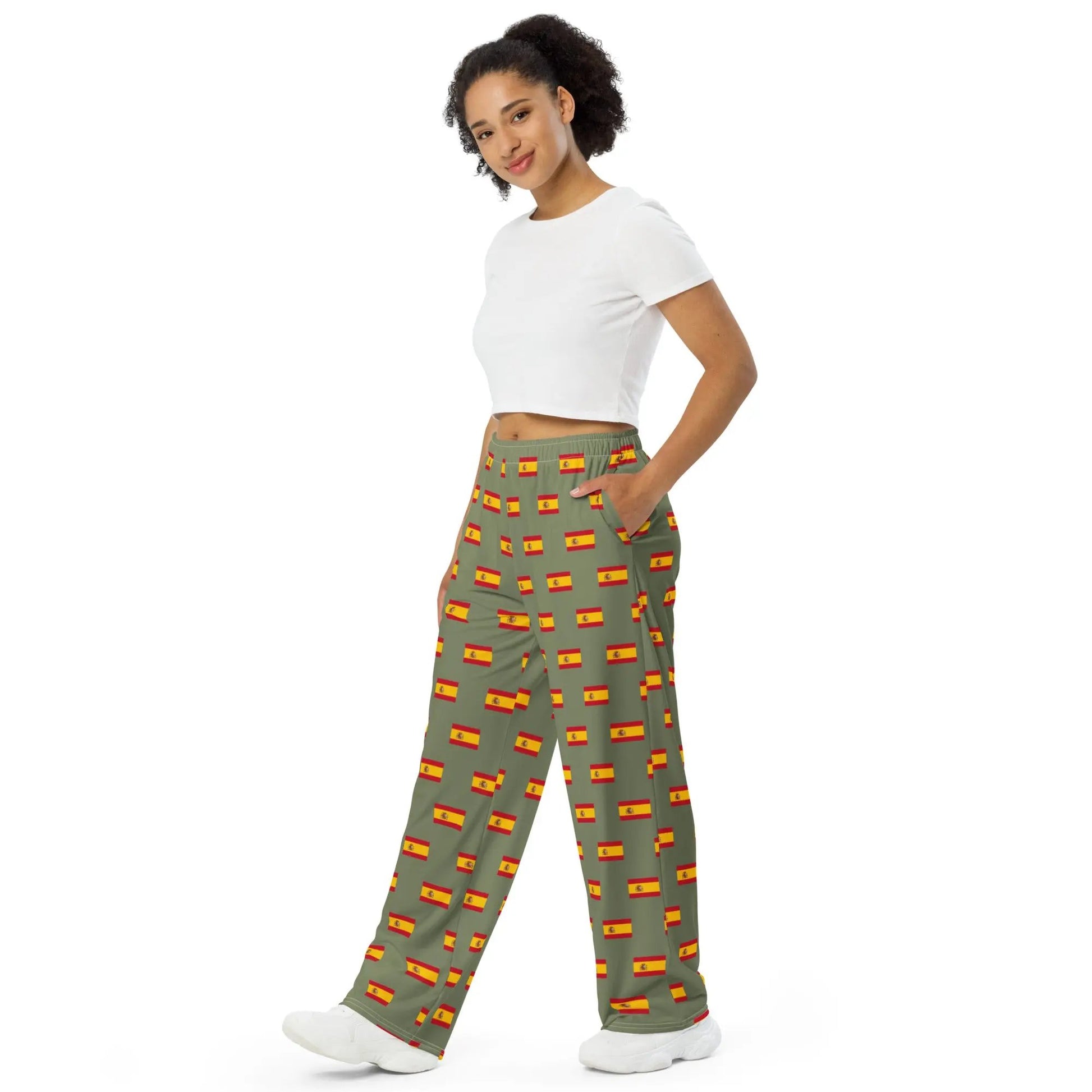 Comprar Pantalón de Pijama unisex verde Bandera España La Flamenca de Borgoña Bandera España