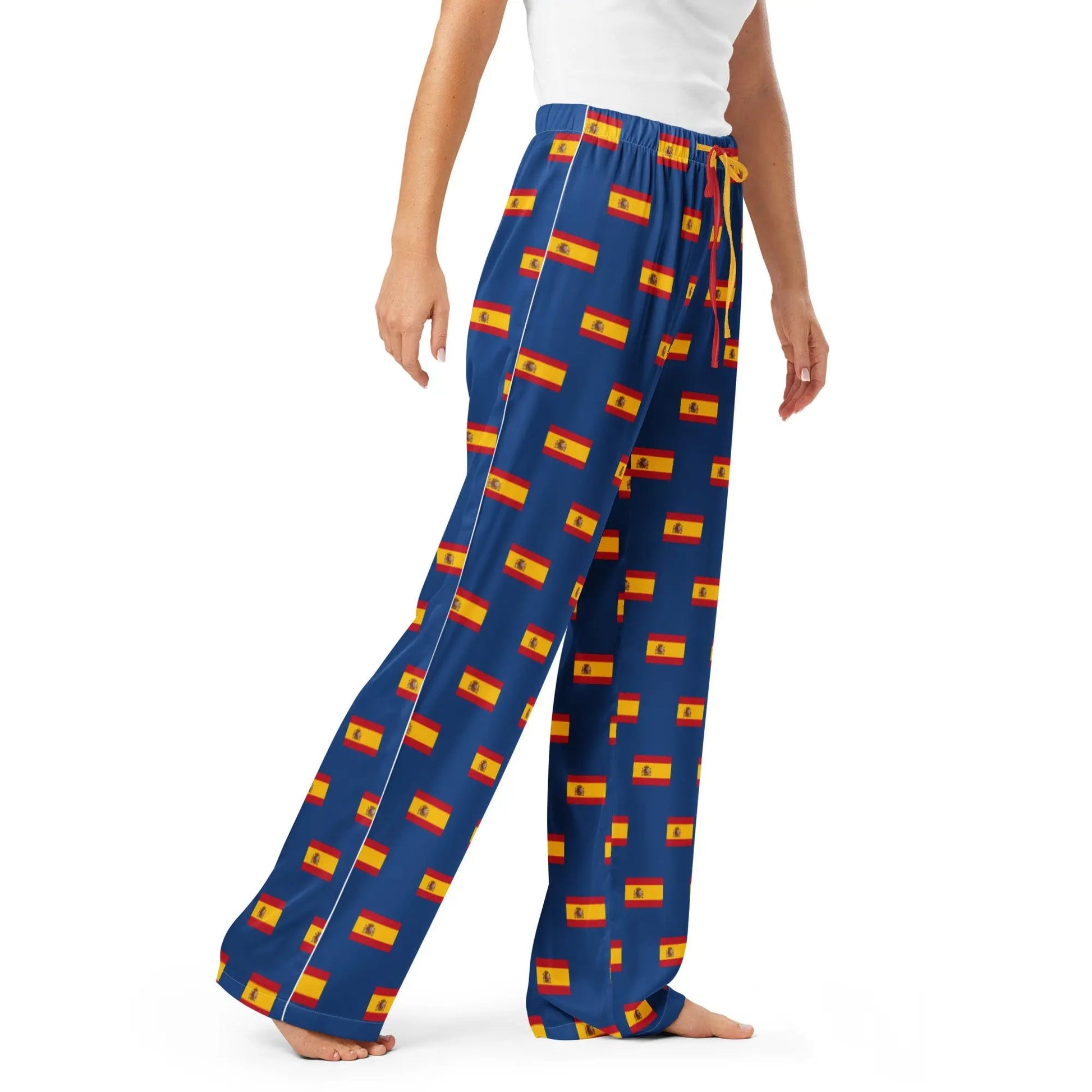 Comprar Pantalón de pijama Azul Bandera España con ribete La Flamenca de Borgoña Bandera España