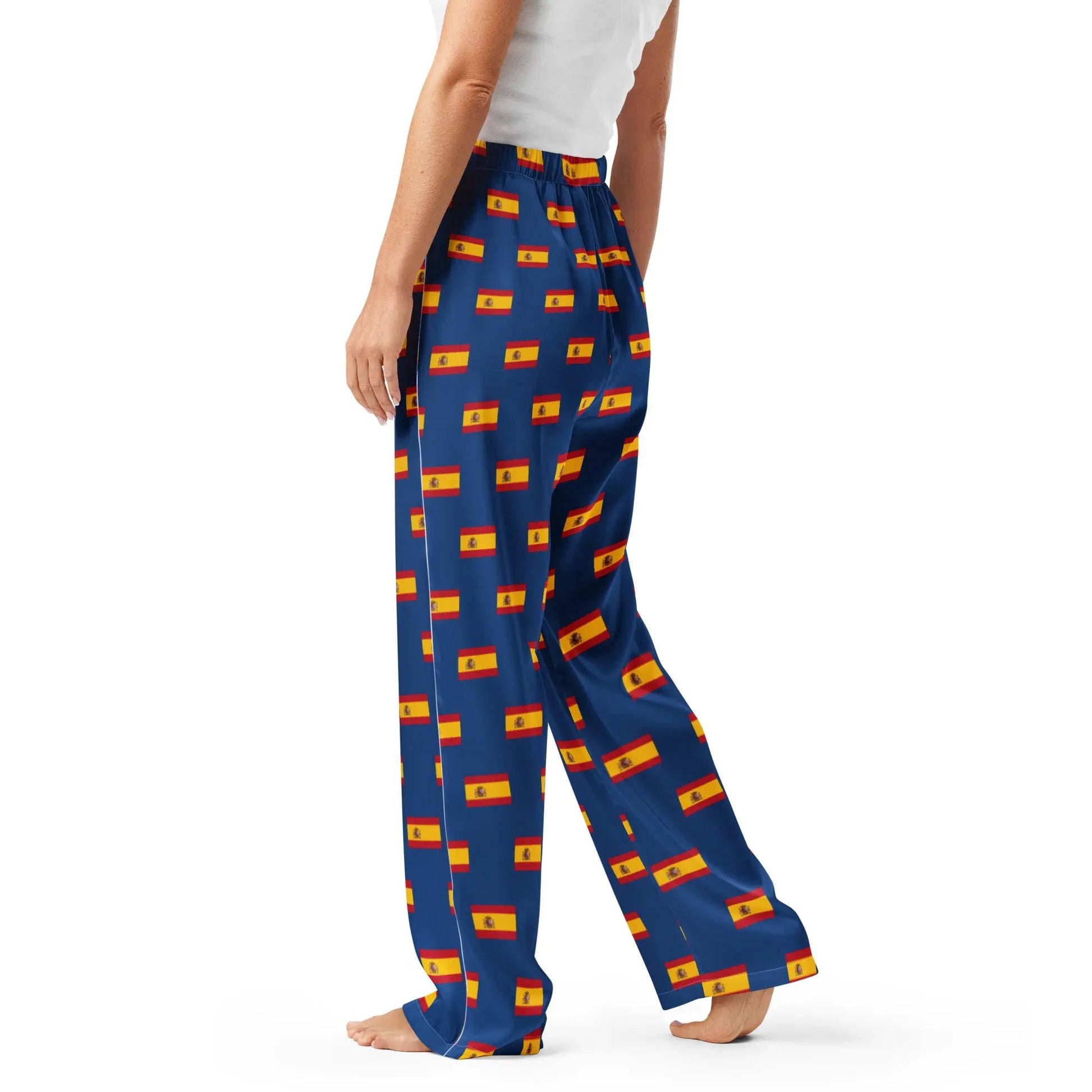 Comprar Pantalón de pijama Azul Bandera España con ribete La Flamenca de Borgoña Bandera España