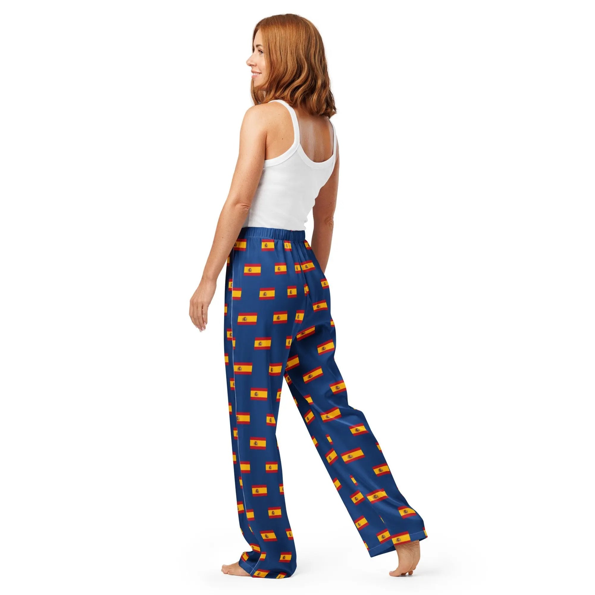 Comprar Pantalón de pijama Azul Bandera España con ribete La Flamenca de Borgoña Bandera España