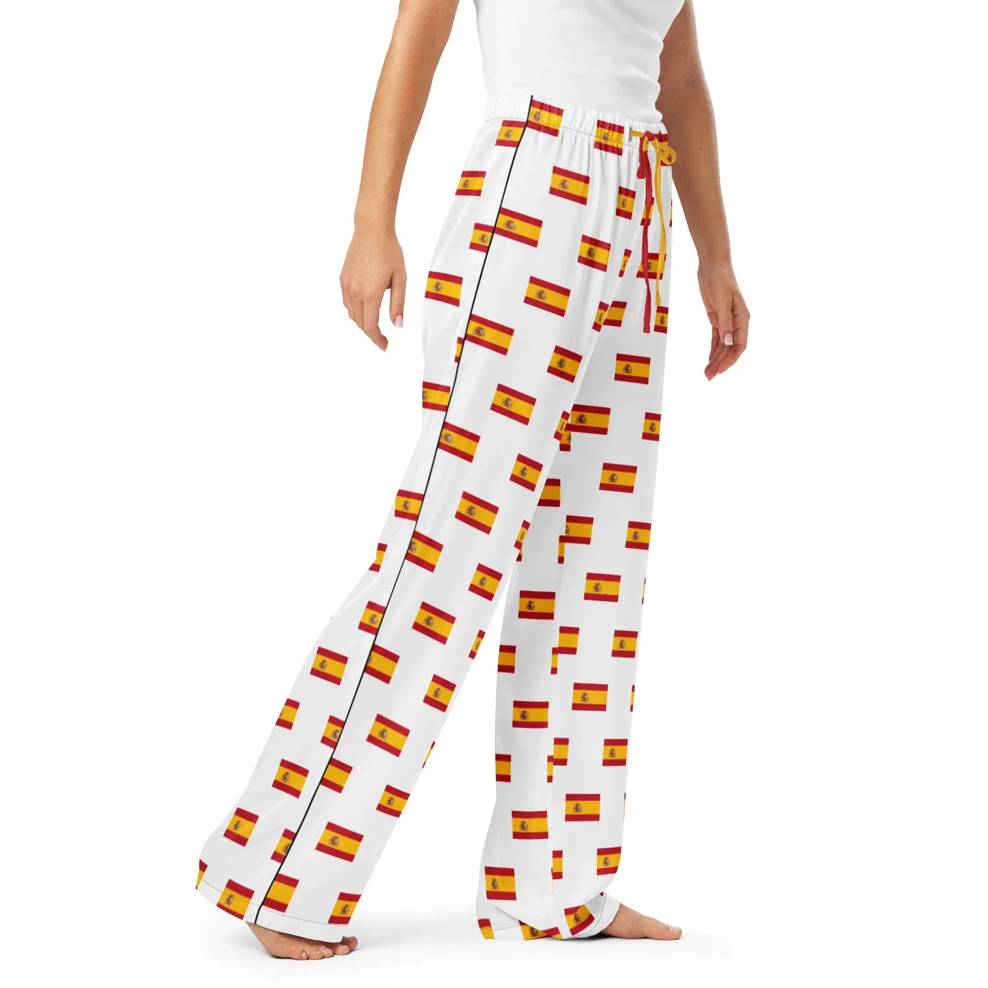 Comprar Pantalón de pijama Blanco Bandera España con ribete La Flamenca de Borgoña Bandera España