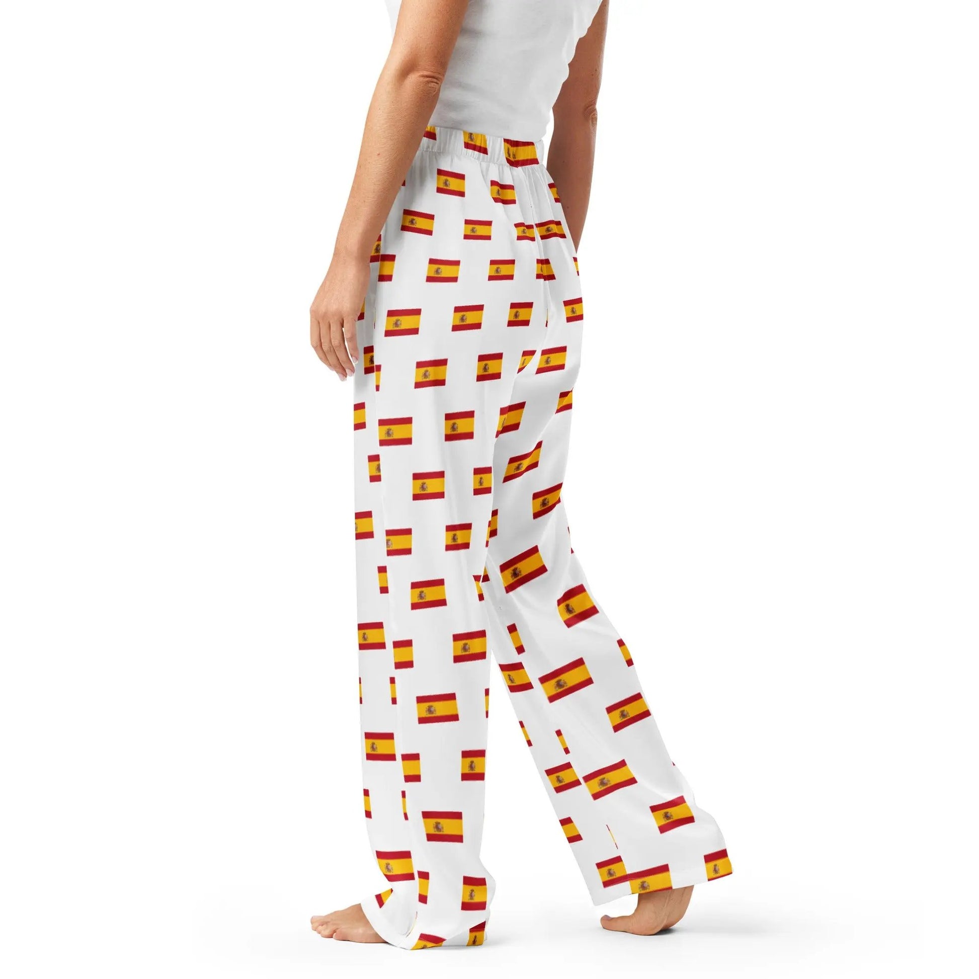 Comprar Pantalón de pijama Blanco Bandera España con ribete La Flamenca de Borgoña Bandera España