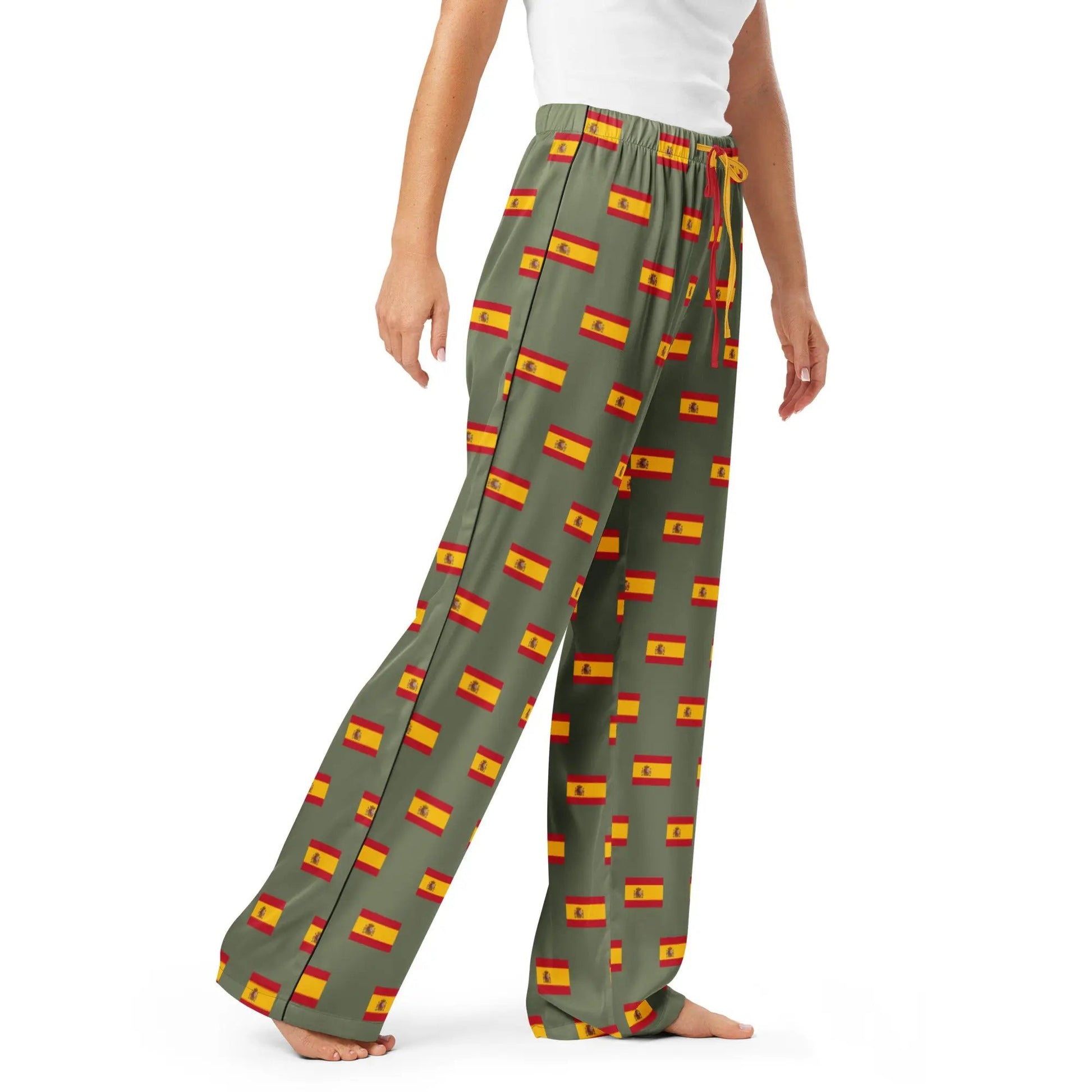 Comprar Pantalón de pijama Verde Bandera España con ribete La Flamenca de Borgoña Bandera España