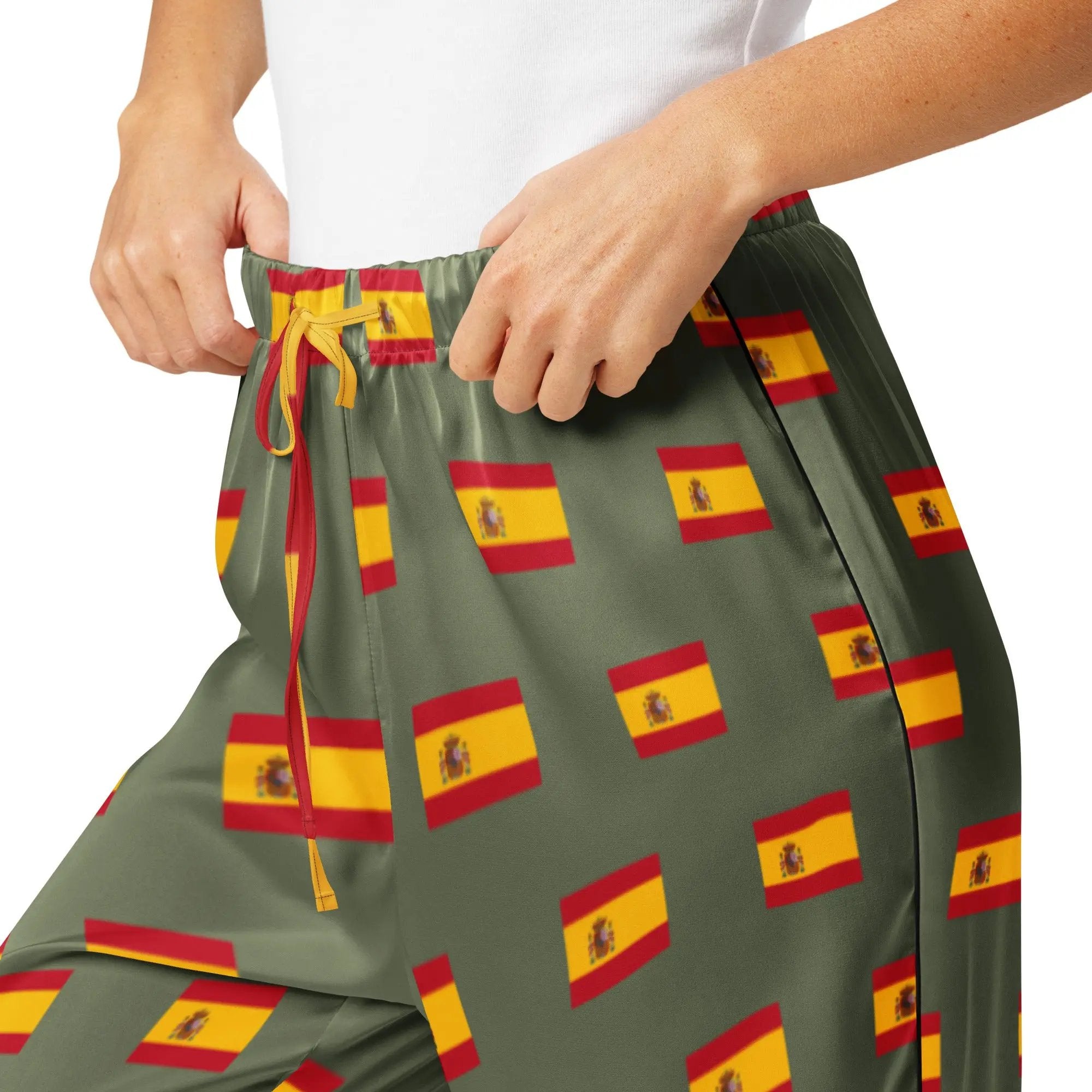 Comprar Pantalón de pijama Verde Bandera España con ribete La Flamenca de Borgoña Bandera España