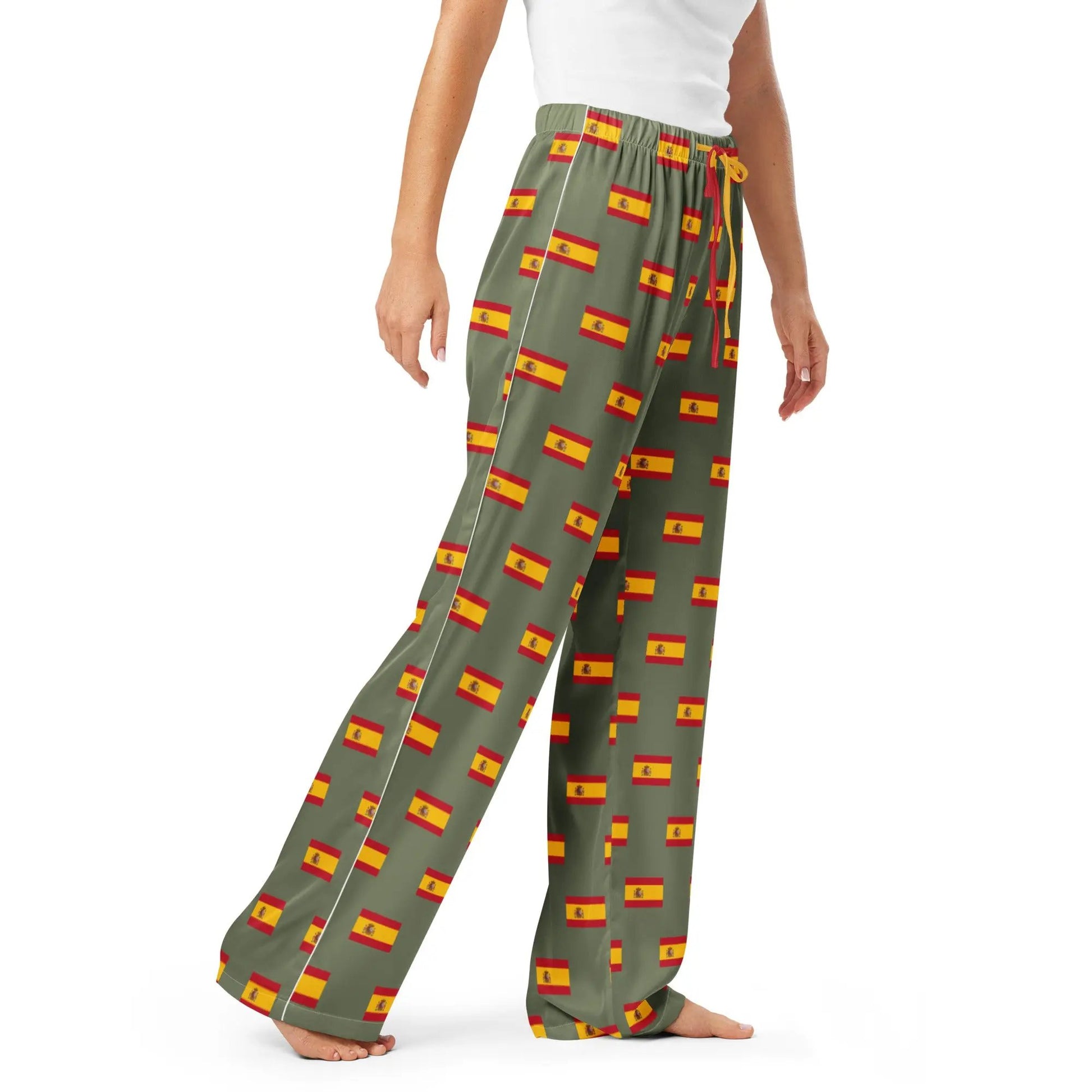 Comprar Pantalón de pijama Verde Bandera España con ribete La Flamenca de Borgoña Bandera España