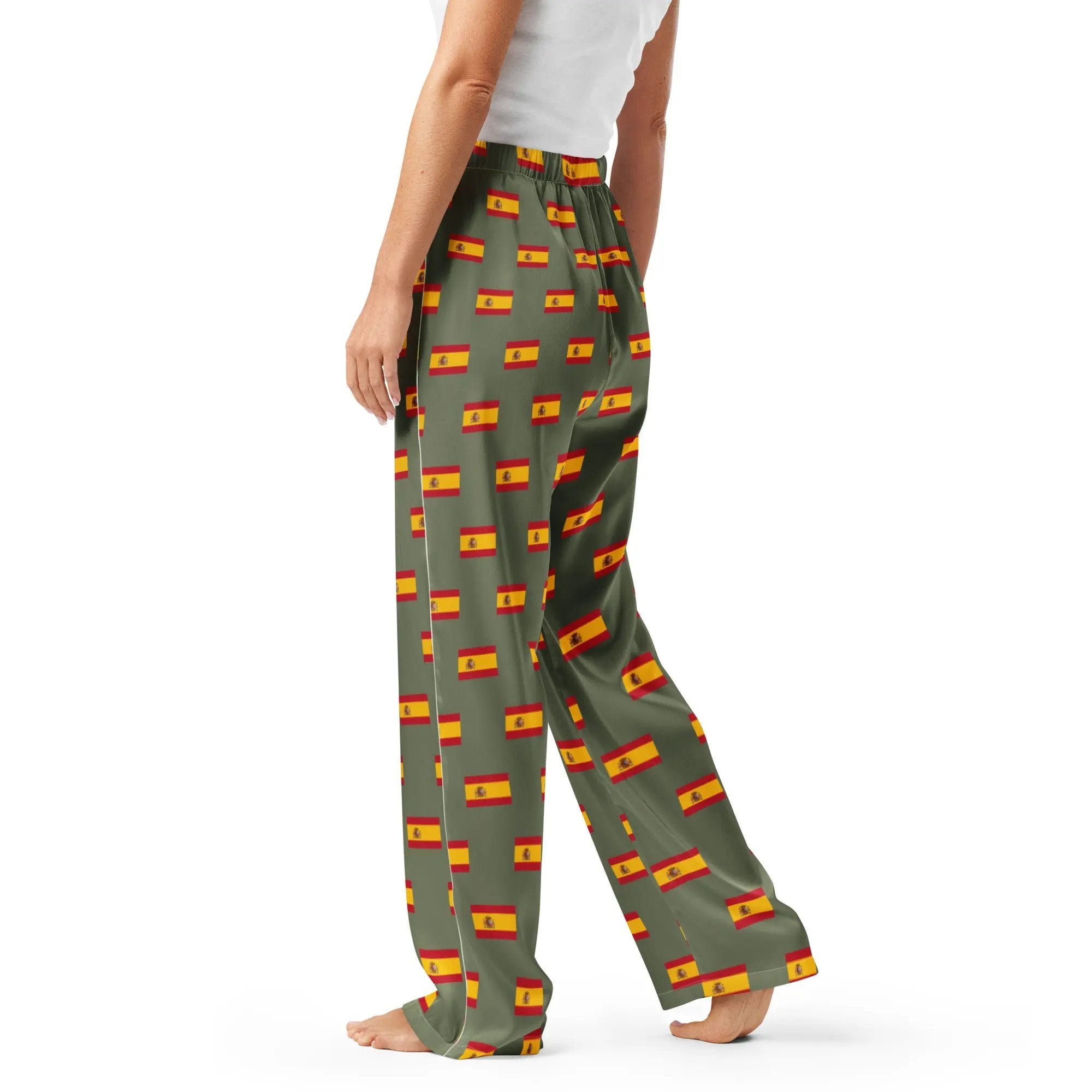 Comprar Pantalón de pijama Verde Bandera España con ribete La Flamenca de Borgoña Bandera España
