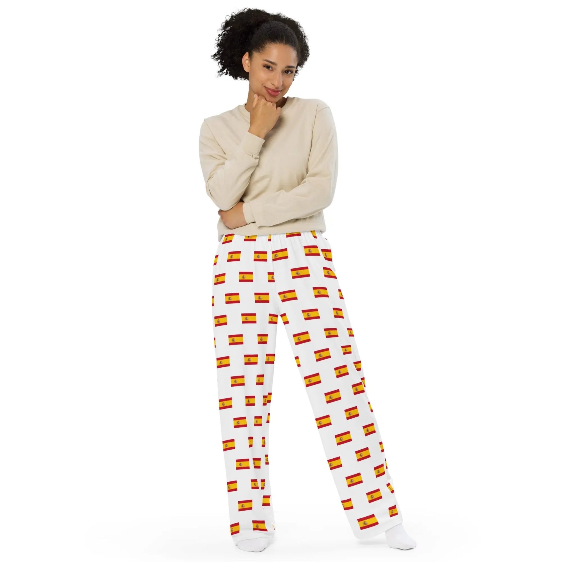 Comprar Pantalón de pijama unisex blanco Bandera España La Flamenca de Borgoña Bandera España