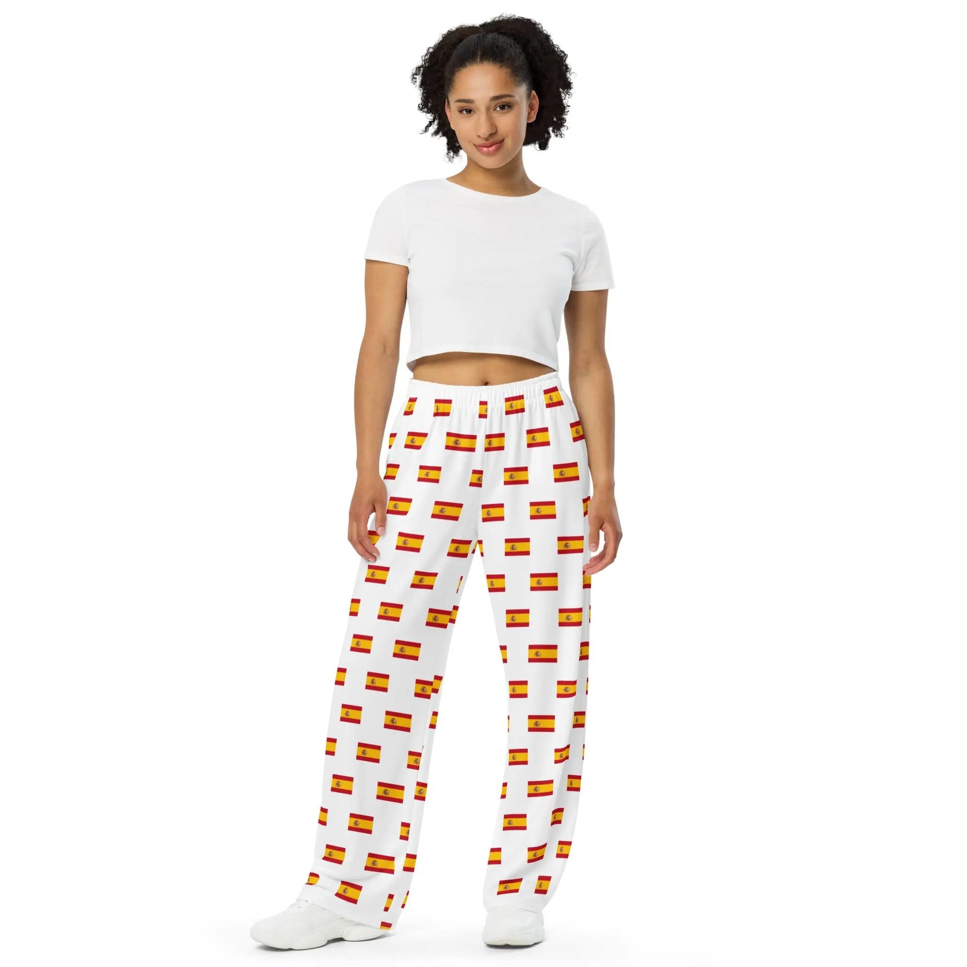 Comprar Pantalón de pijama unisex blanco Bandera España La Flamenca de Borgoña Bandera España