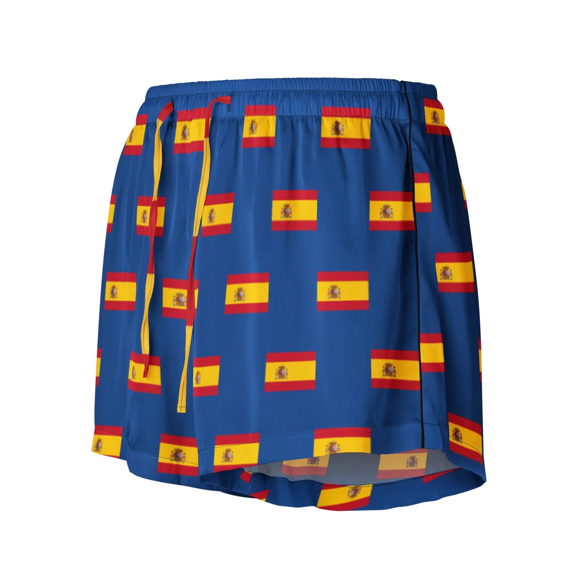 Comprar Pantalones cortos de pijama Azul Bandera España con ribete La Flamenca de Borgoña Bandera España