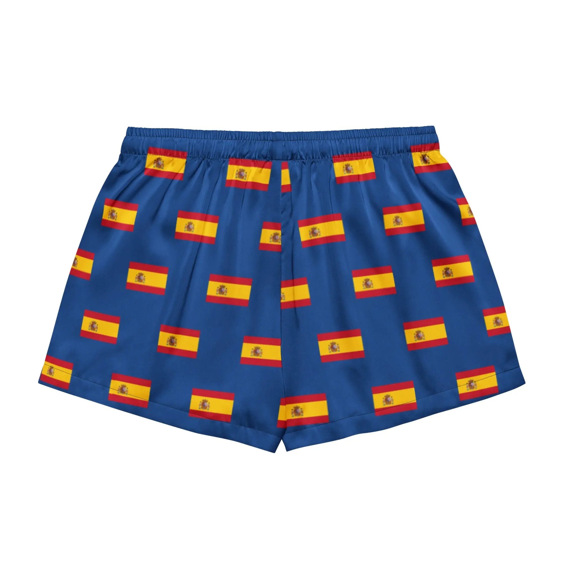 Comprar Pantalones cortos de pijama Azul Bandera España con ribete La Flamenca de Borgoña Bandera España