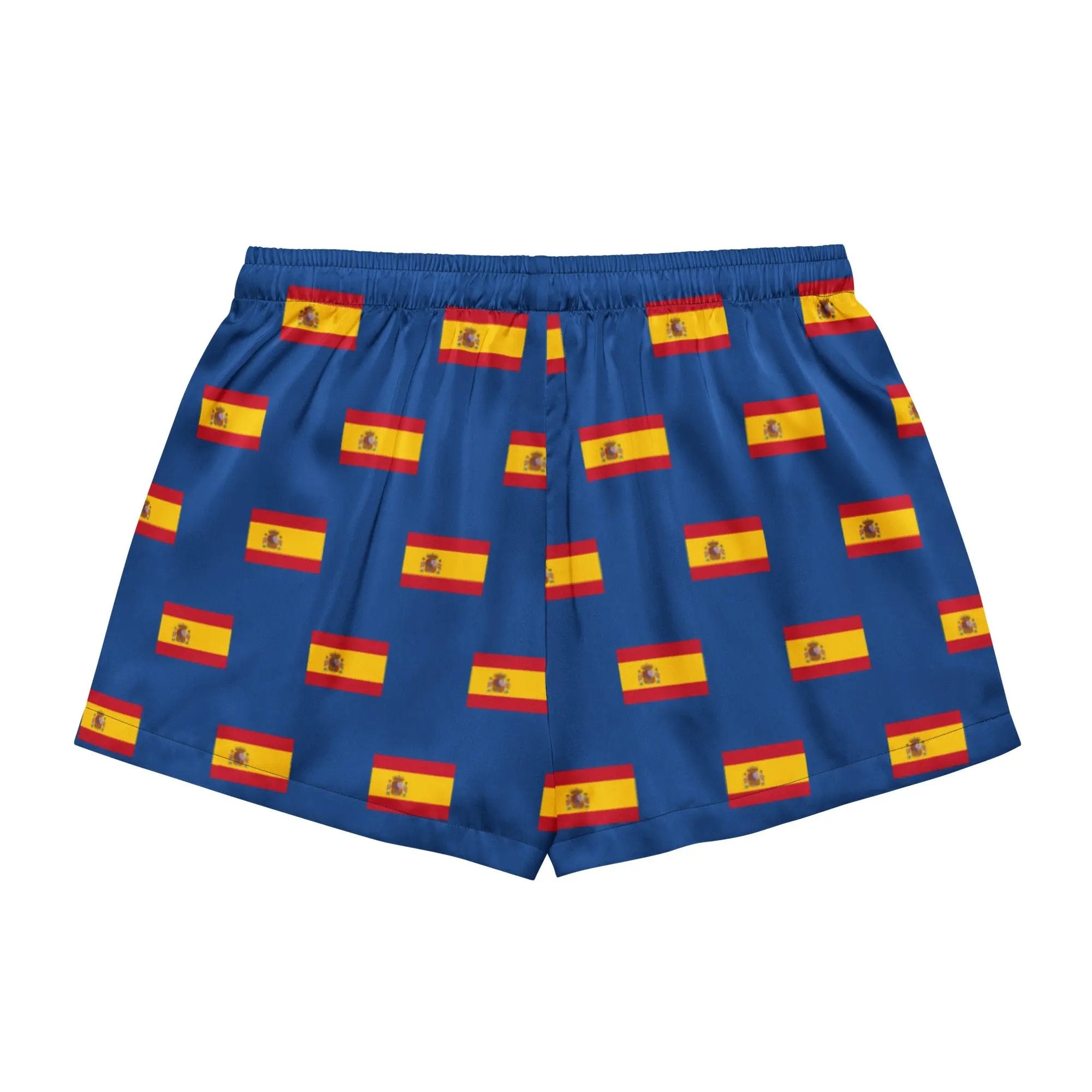 Comprar Pantalones cortos de pijama Azul Bandera España con ribete La Flamenca de Borgoña Bandera España