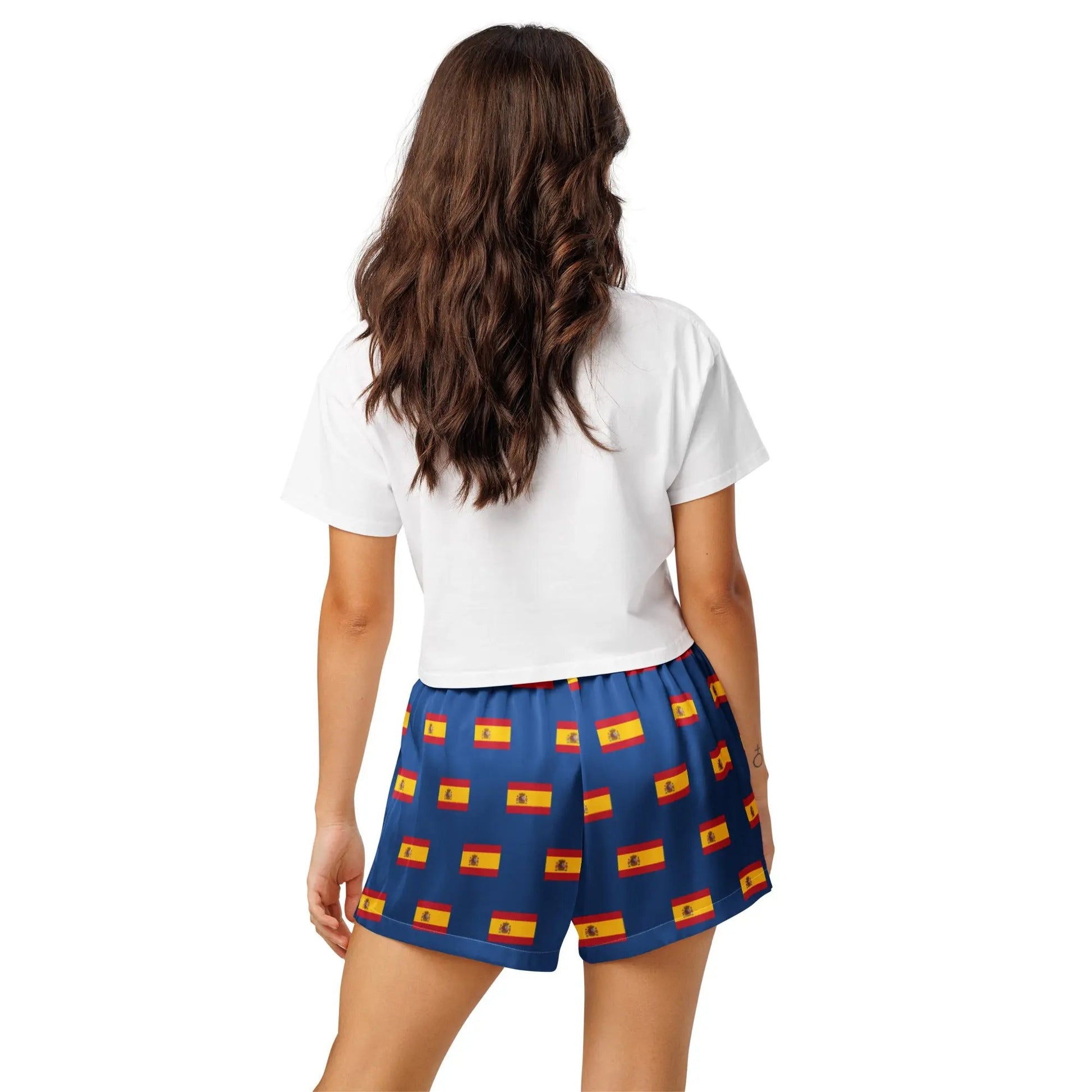 Comprar Pantalones cortos de pijama Azul Bandera España con ribete La Flamenca de Borgoña Bandera España