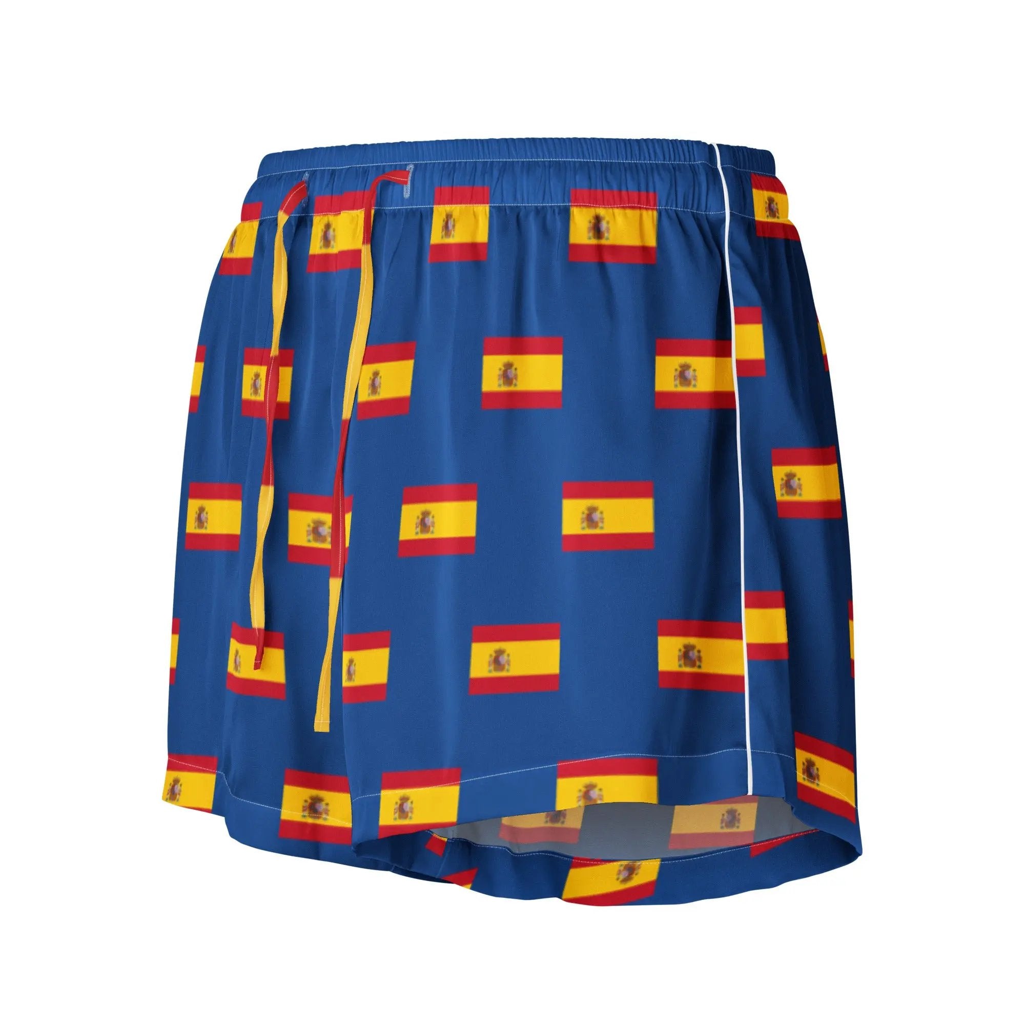 Comprar Pantalones cortos de pijama Azul Bandera España con ribete La Flamenca de Borgoña Bandera España
