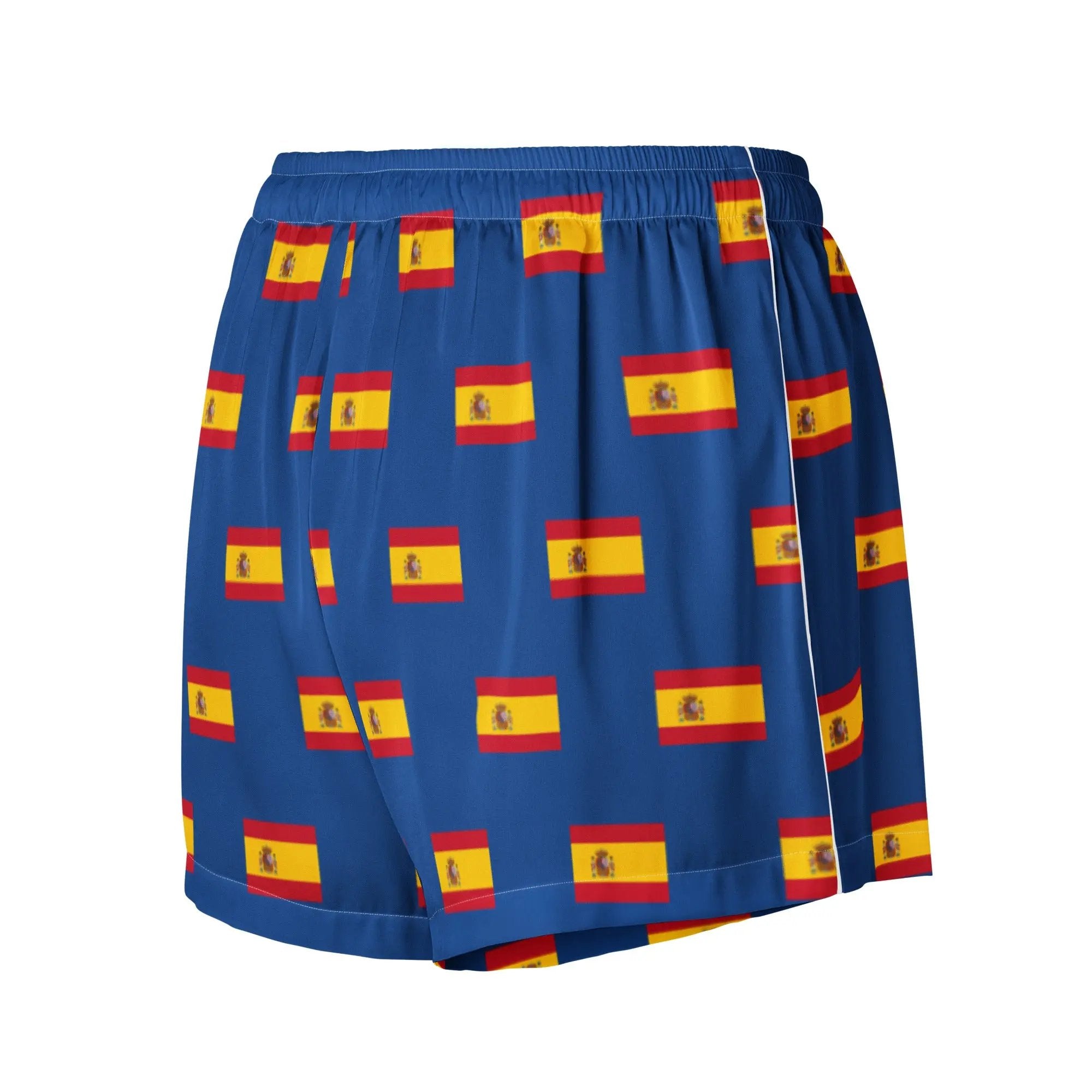 Comprar Pantalones cortos de pijama Azul Bandera España con ribete La Flamenca de Borgoña Bandera España