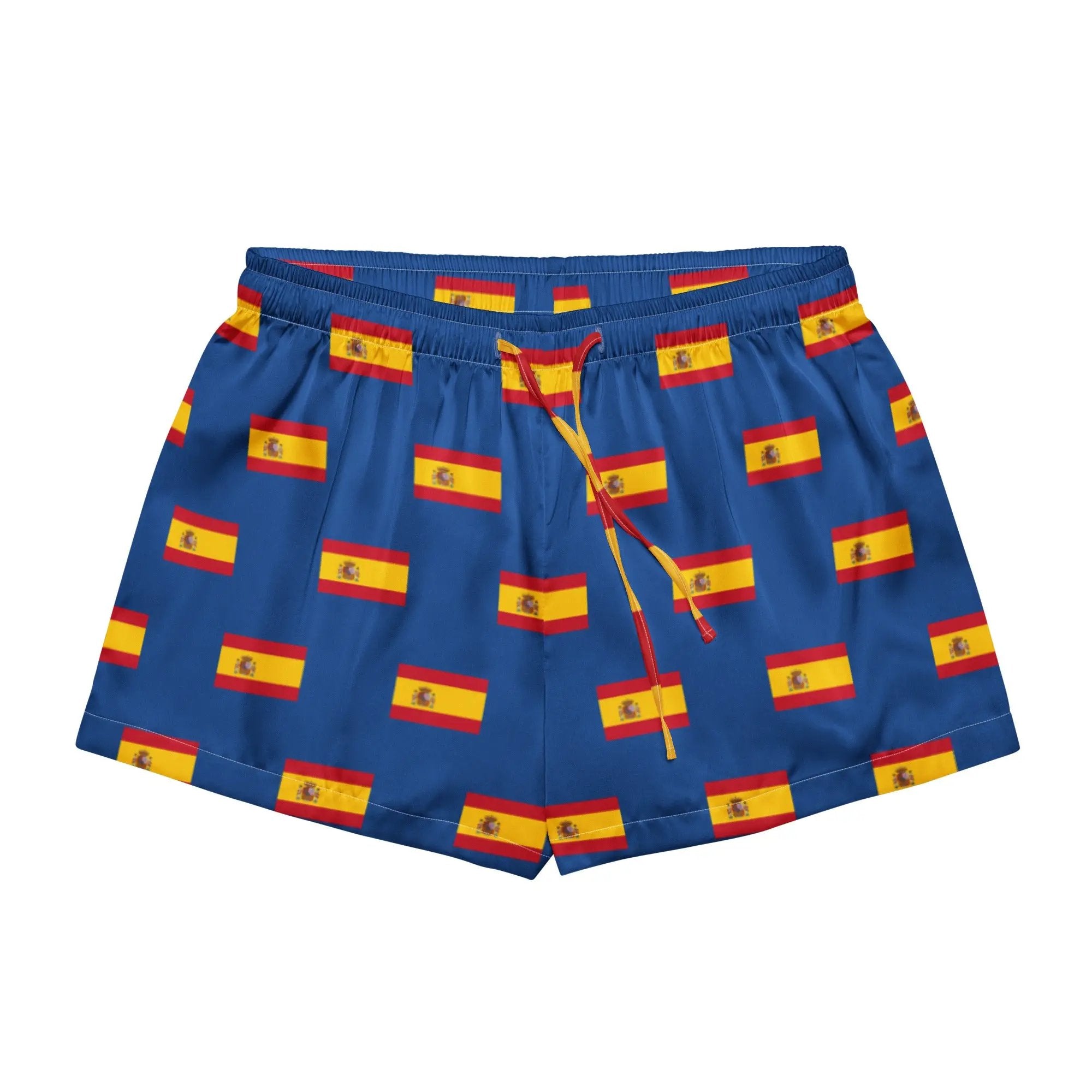 Comprar Pantalones cortos de pijama Azul Bandera España con ribete La Flamenca de Borgoña Bandera España