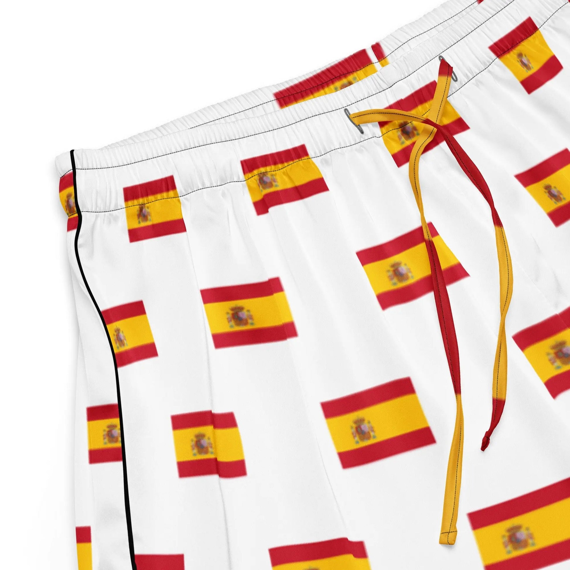 Comprar Pantalones cortos de pijama Blanco Bandera España con ribete La Flamenca de Borgoña Bandera España