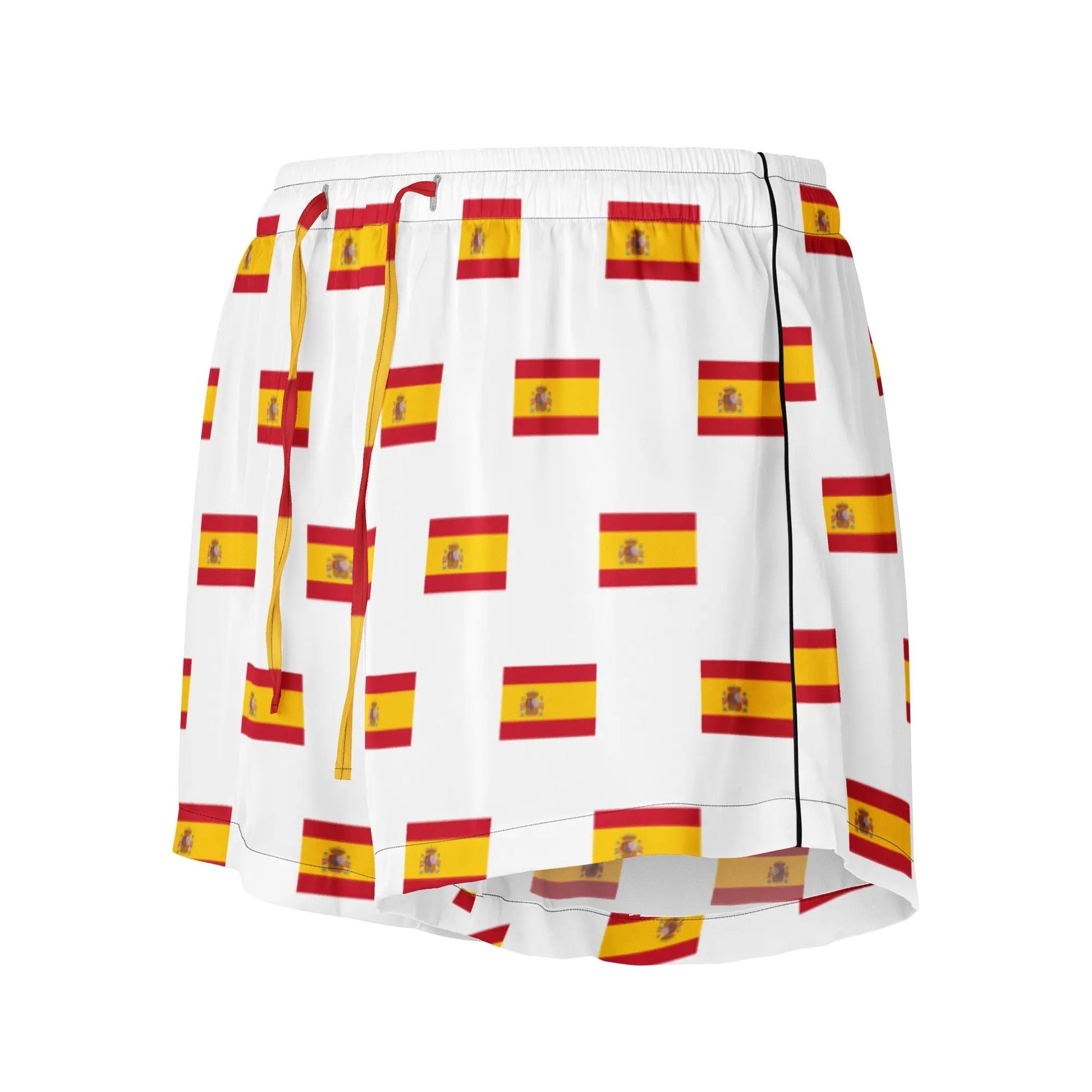 Comprar Pantalones cortos de pijama Blanco Bandera España con ribete La Flamenca de Borgoña Bandera España