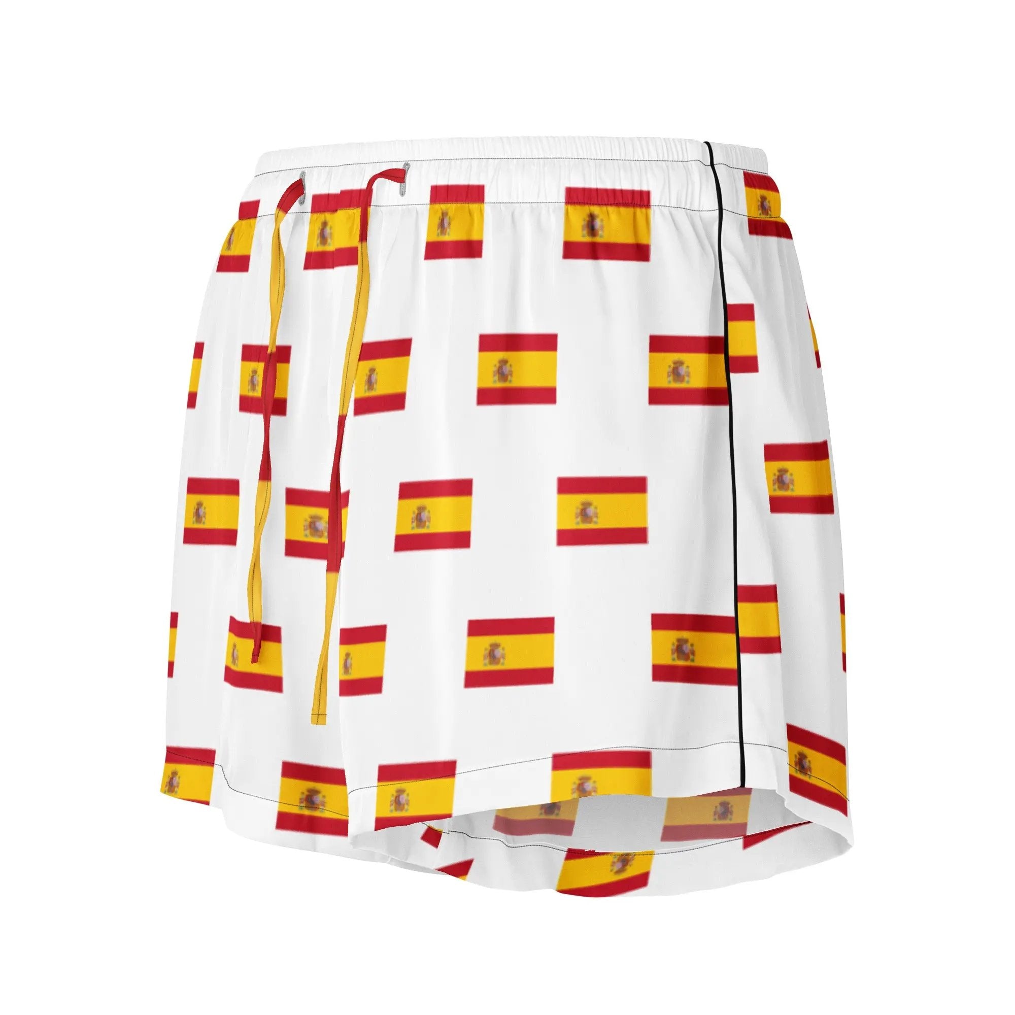 Comprar Pantalones cortos de pijama Blanco Bandera España con ribete La Flamenca de Borgoña Bandera España