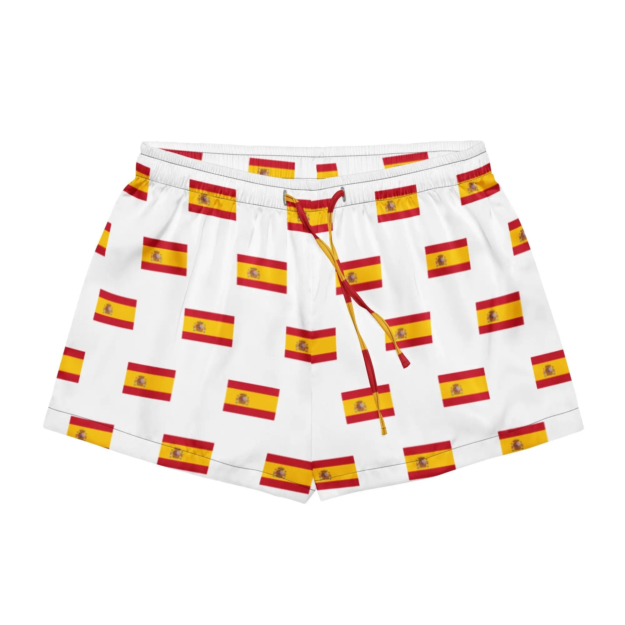 Comprar Pantalones cortos de pijama Blanco Bandera España con ribete La Flamenca de Borgoña Bandera España