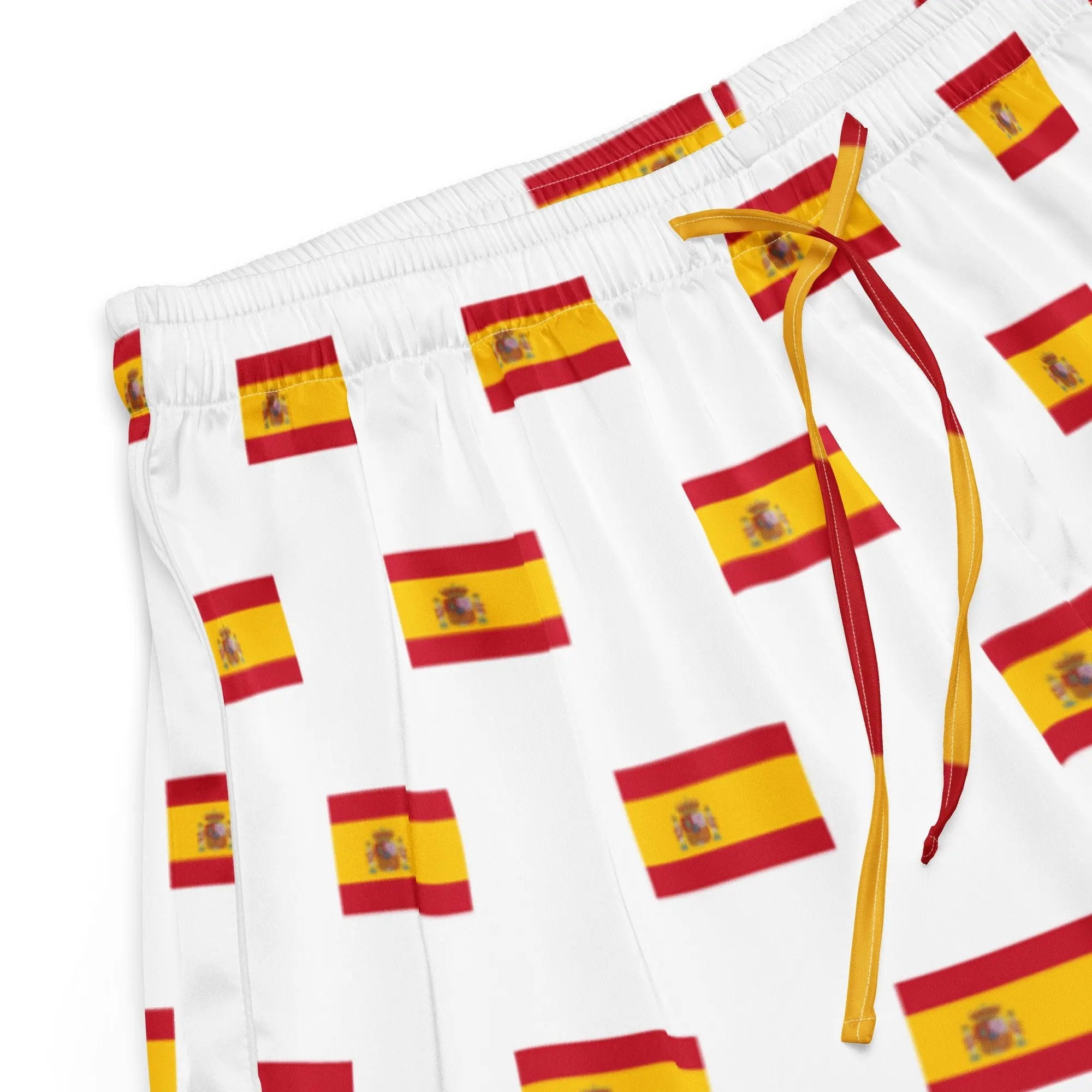 Comprar Pantalones cortos de pijama Blanco Bandera España con ribete La Flamenca de Borgoña Bandera España
