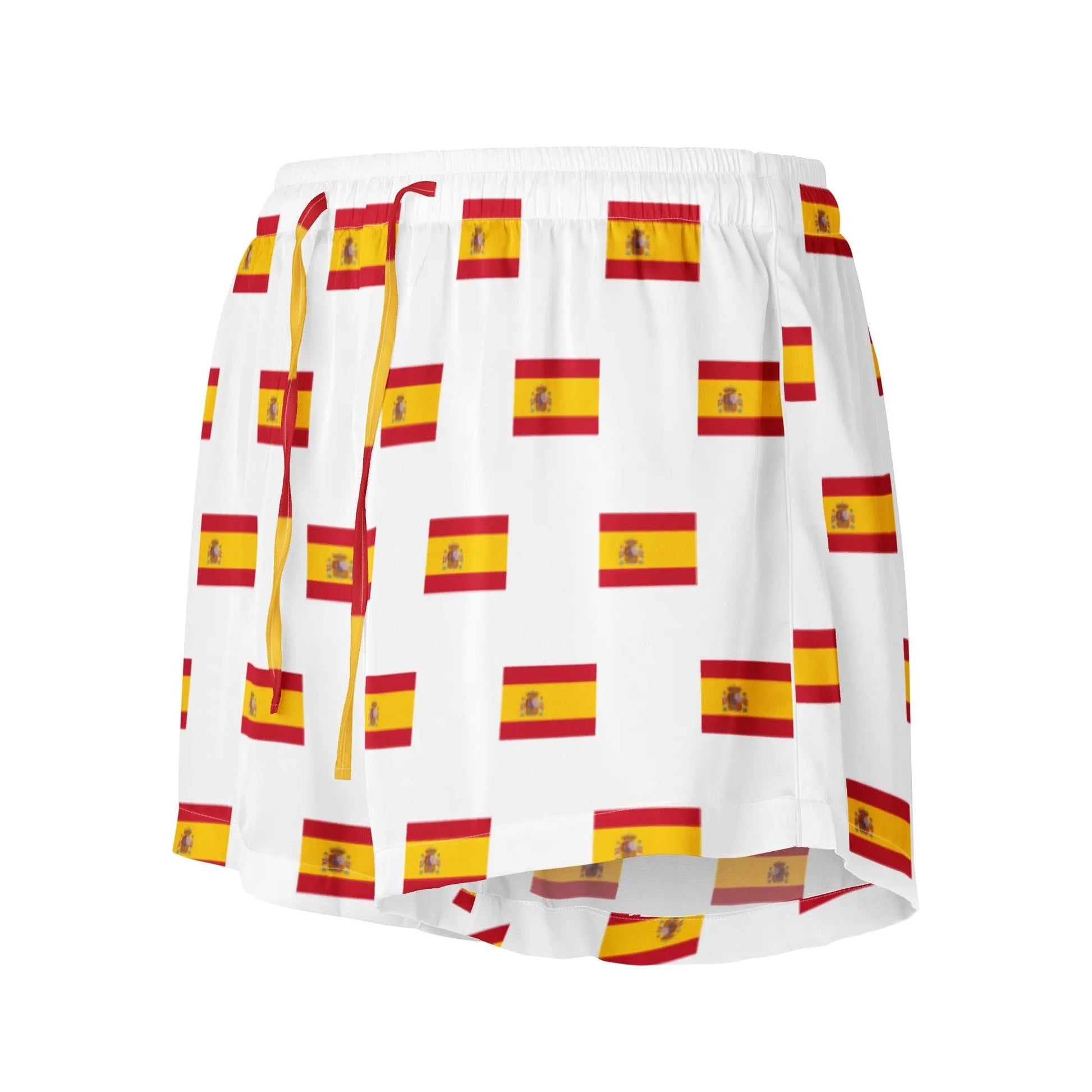 Comprar Pantalones cortos de pijama Blanco Bandera España con ribete La Flamenca de Borgoña Bandera España