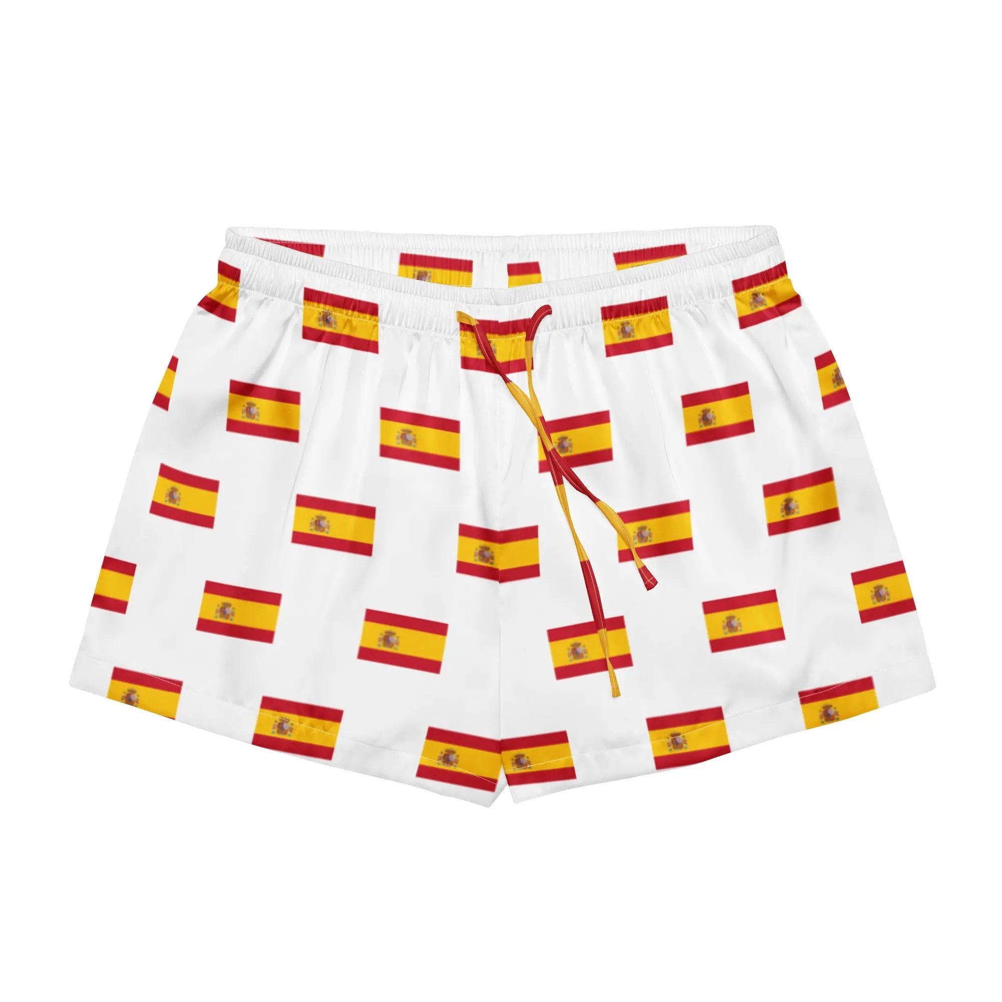 Comprar Pantalones cortos de pijama Blanco Bandera España con ribete La Flamenca de Borgoña Bandera España