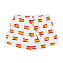 Comprar Pantalones cortos de pijama Blanco Bandera España con ribete La Flamenca de Borgoña Bandera España