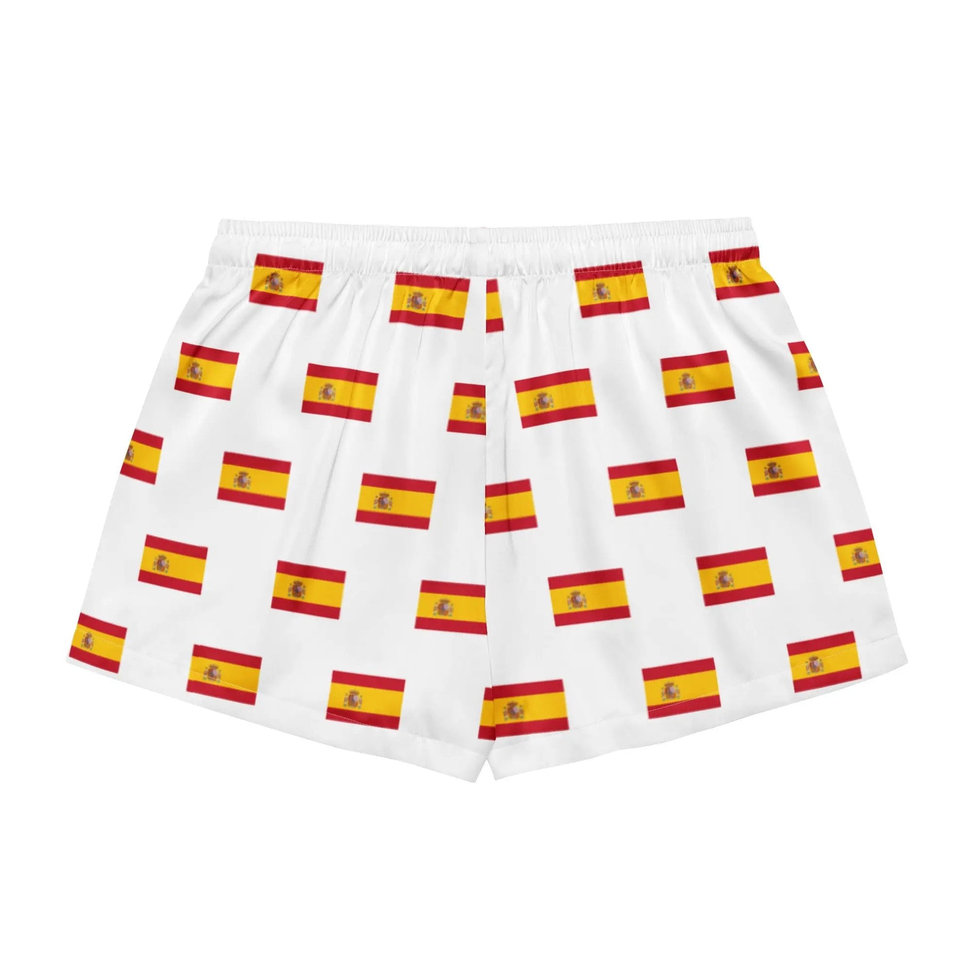 Comprar Pantalones cortos de pijama Blanco Bandera España con ribete La Flamenca de Borgoña Bandera España