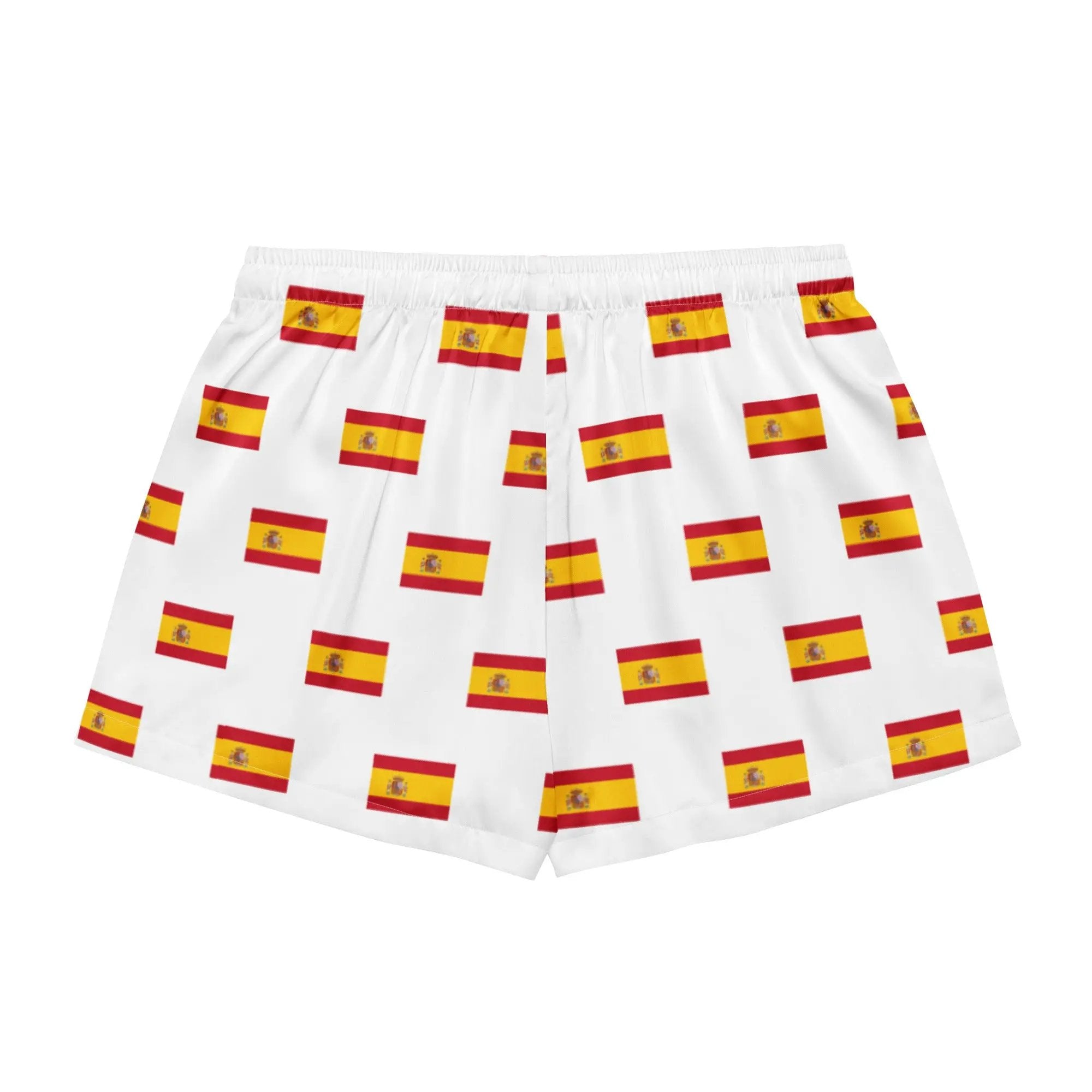 Comprar Pantalones cortos de pijama Blanco Bandera España con ribete La Flamenca de Borgoña Bandera España