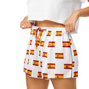 Comprar Pantalones cortos de pijama Blanco Bandera España con ribete La Flamenca de Borgoña Bandera España
