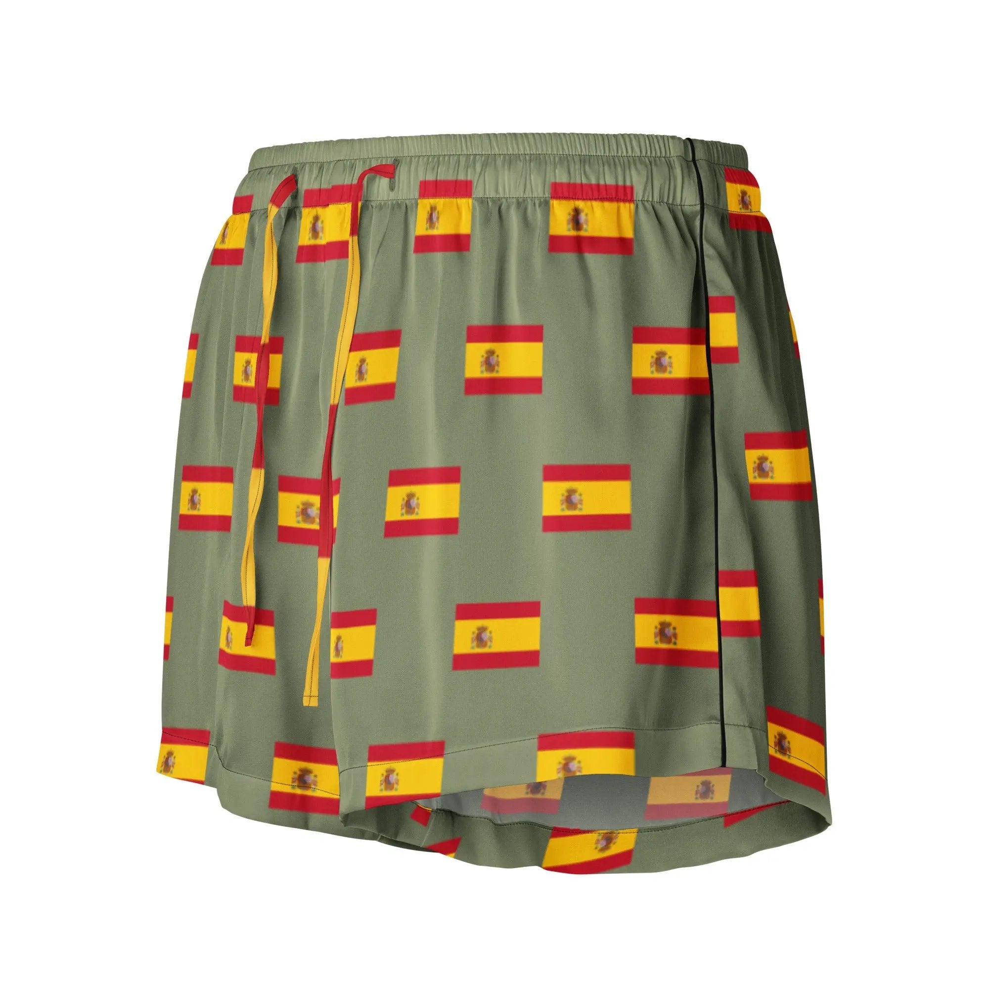 Comprar Pantalones cortos de pijama Verde Bandera España con ribete La Flamenca de Borgoña Bandera España