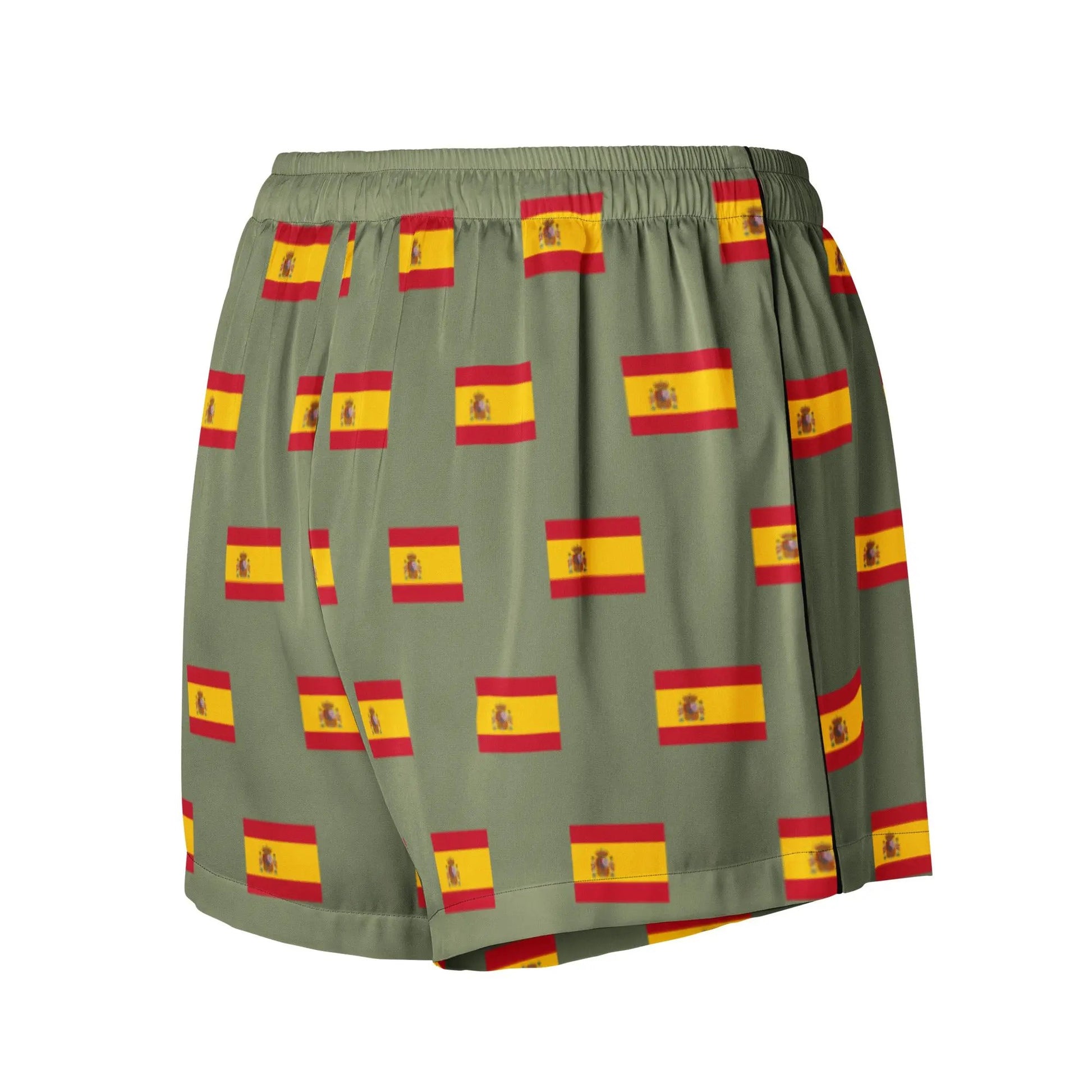 Comprar Pantalones cortos de pijama Verde Bandera España con ribete La Flamenca de Borgoña Bandera España