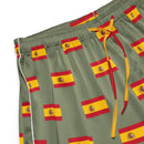 Comprar Pantalones cortos de pijama Verde Bandera España con ribete La Flamenca de Borgoña Bandera España