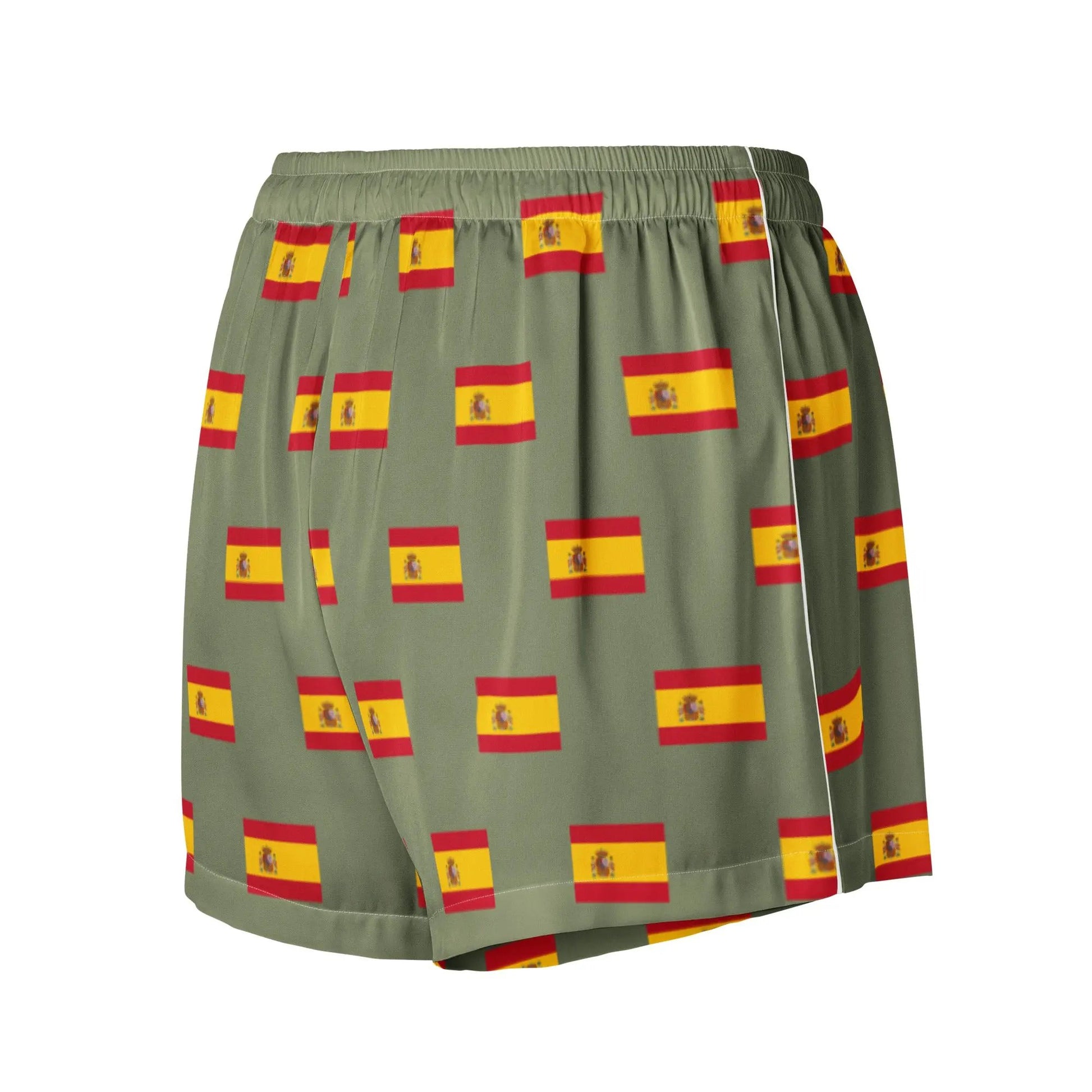 Comprar Pantalones cortos de pijama Verde Bandera España con ribete La Flamenca de Borgoña Bandera España