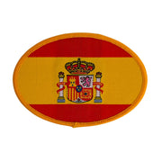 Comprar Parche Bandera España ovalado brodado termoadhesivo 8,5x6cm La Flamenca de Borgoña Bandera España