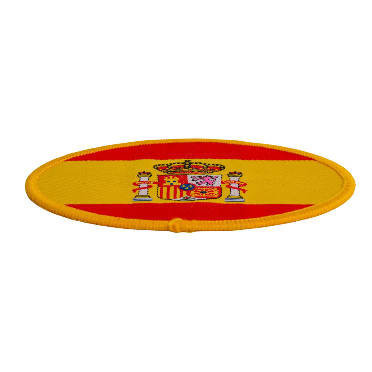 Comprar Parche Bandera España ovalado brodado termoadhesivo 8,5x6cm La Flamenca de Borgoña Bandera España