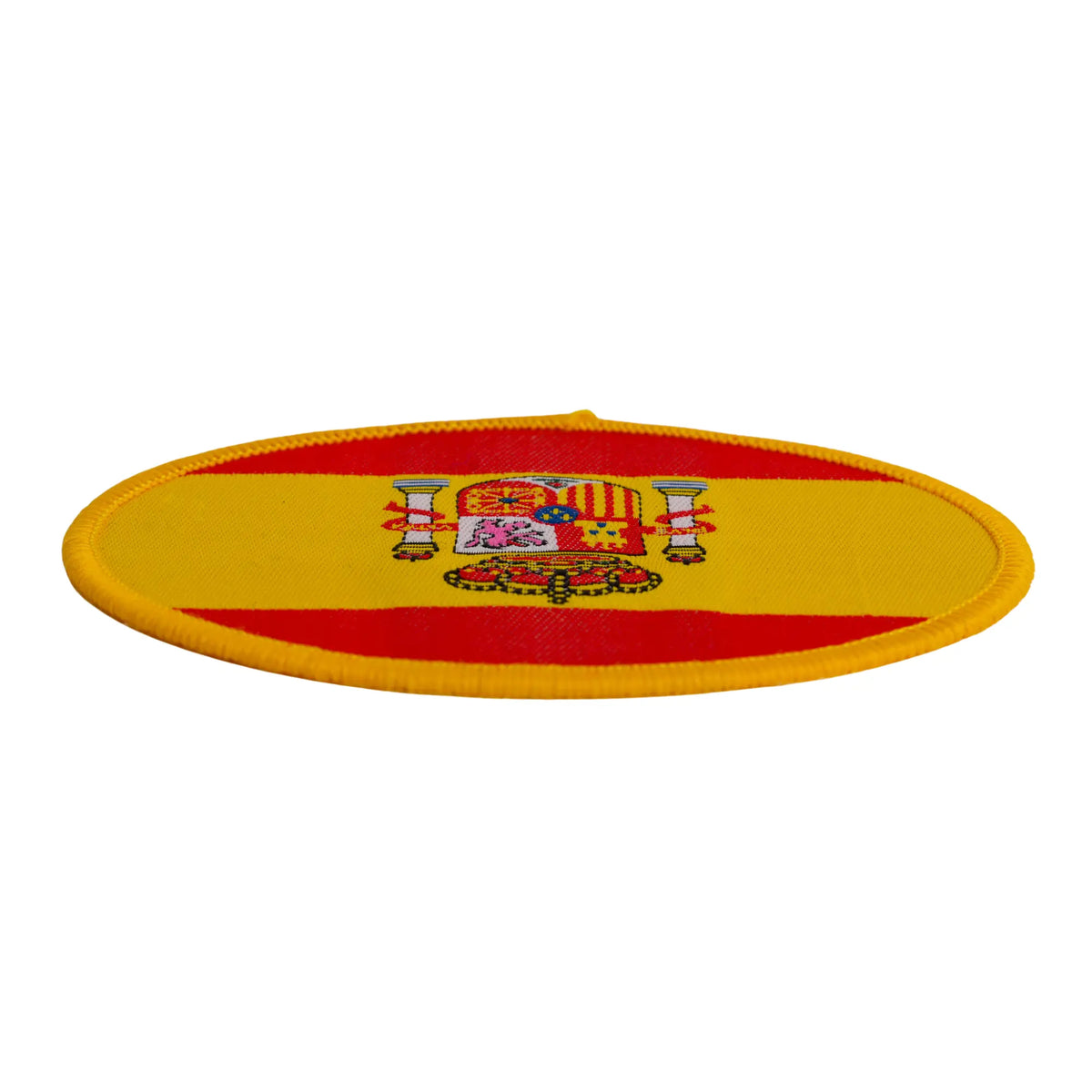 Comprar Parche Bandera España ovalado brodado termoadhesivo 8,5x6cm La Flamenca de Borgoña Bandera España