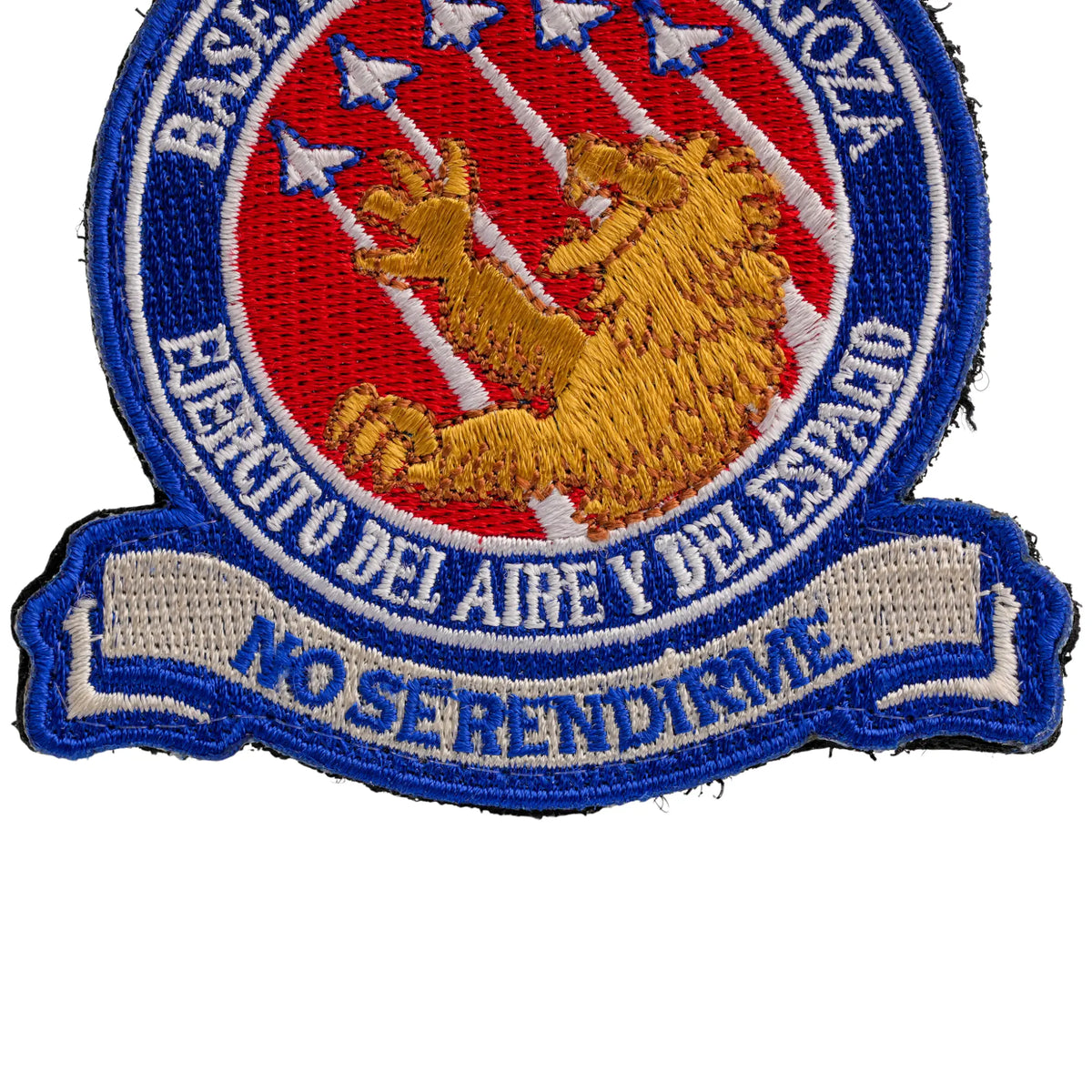 Comprar Parche Base Aérea de Zaragoza - Ejército del Aire y del Espacio «No sé rendirme» — 8,5 × 9,5 cm La Flamenca de Borgoña Bandera España