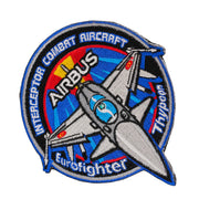 Comprar Parche Ejército del Aire AIRBUS Eurofighter Thypoon Interceptor Combat Aircraft bordado velcro 11 x 9,5 cm La Flamenca de Borgoña Bandera España