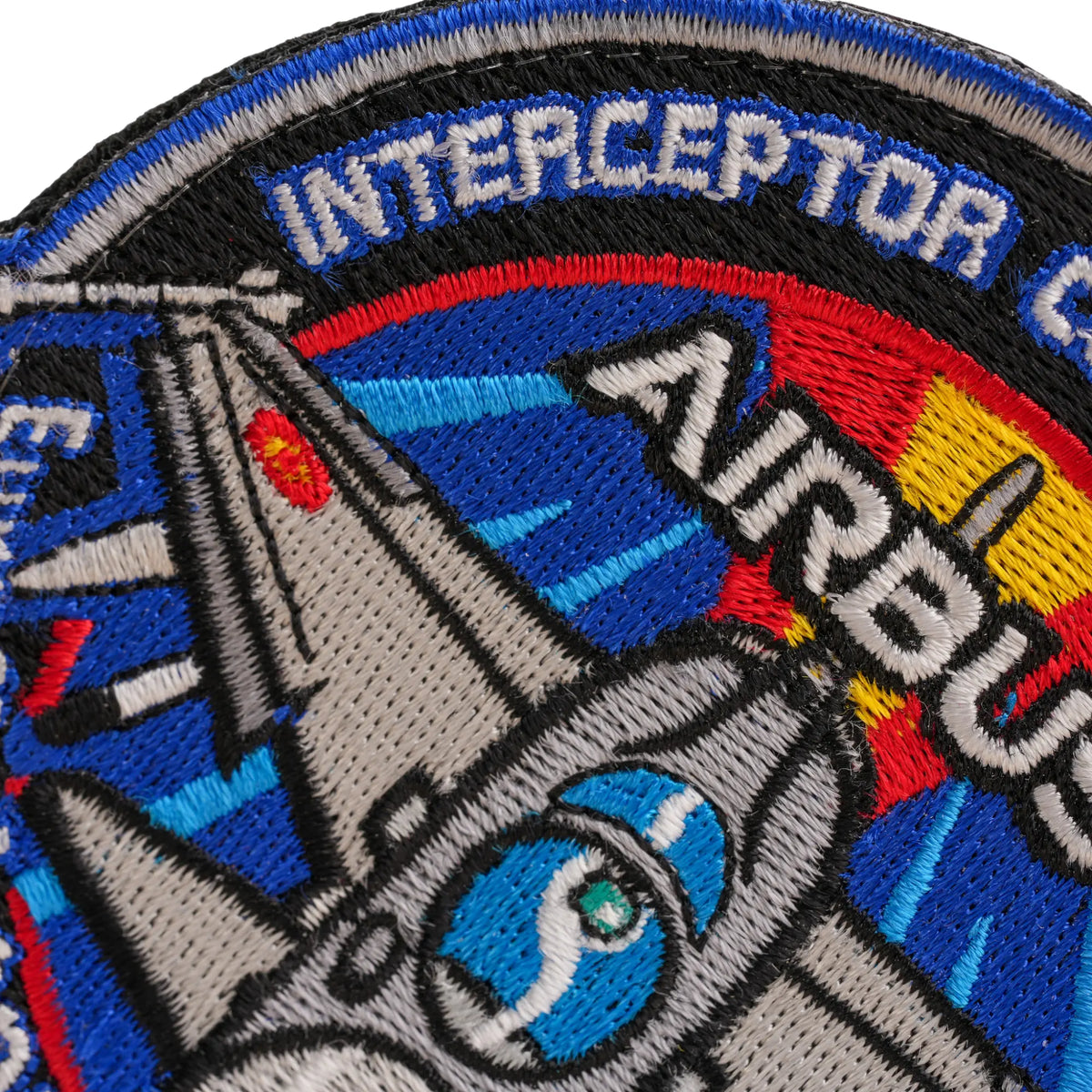 Comprar Parche Ejército del Aire AIRBUS Eurofighter Thypoon Interceptor Combat Aircraft bordado velcro 11 x 9,5 cm La Flamenca de Borgoña Bandera España