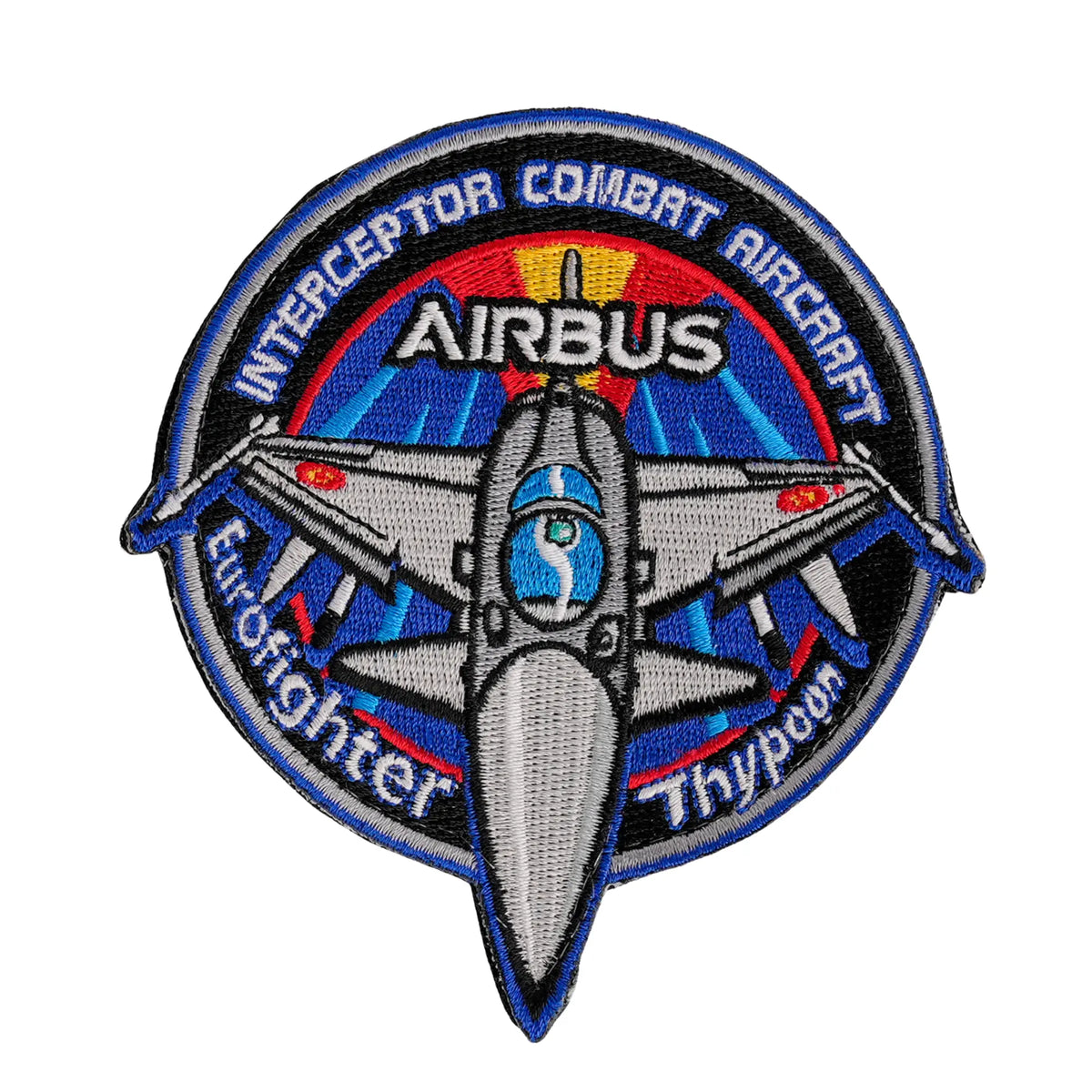Comprar Parche Ejército del Aire AIRBUS Eurofighter Thypoon Interceptor Combat Aircraft bordado velcro 11 x 9,5 cm La Flamenca de Borgoña Bandera España