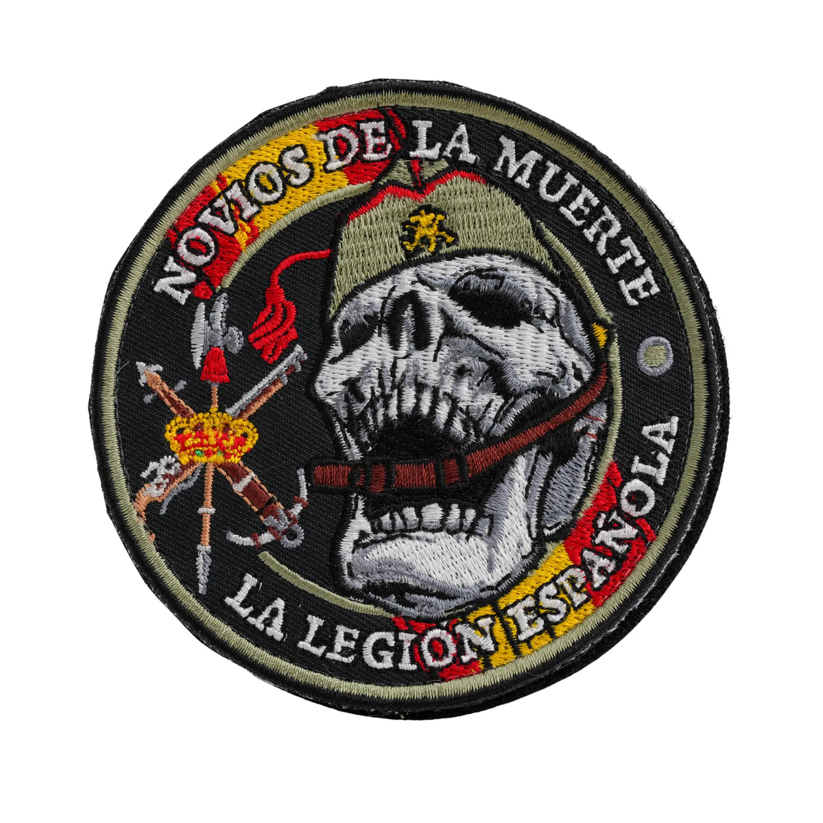 Comprar Parche de La Legión Española Novios de la Muerta Bordado Velcro 9cm La Flamenca de Borgoña Bandera España