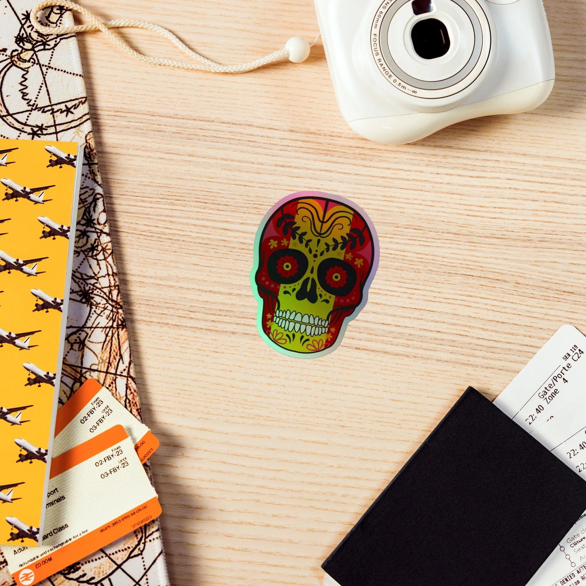 Comprar Pegatinas holográficas Calavera España La Flamenca de Borgoña Bandera España