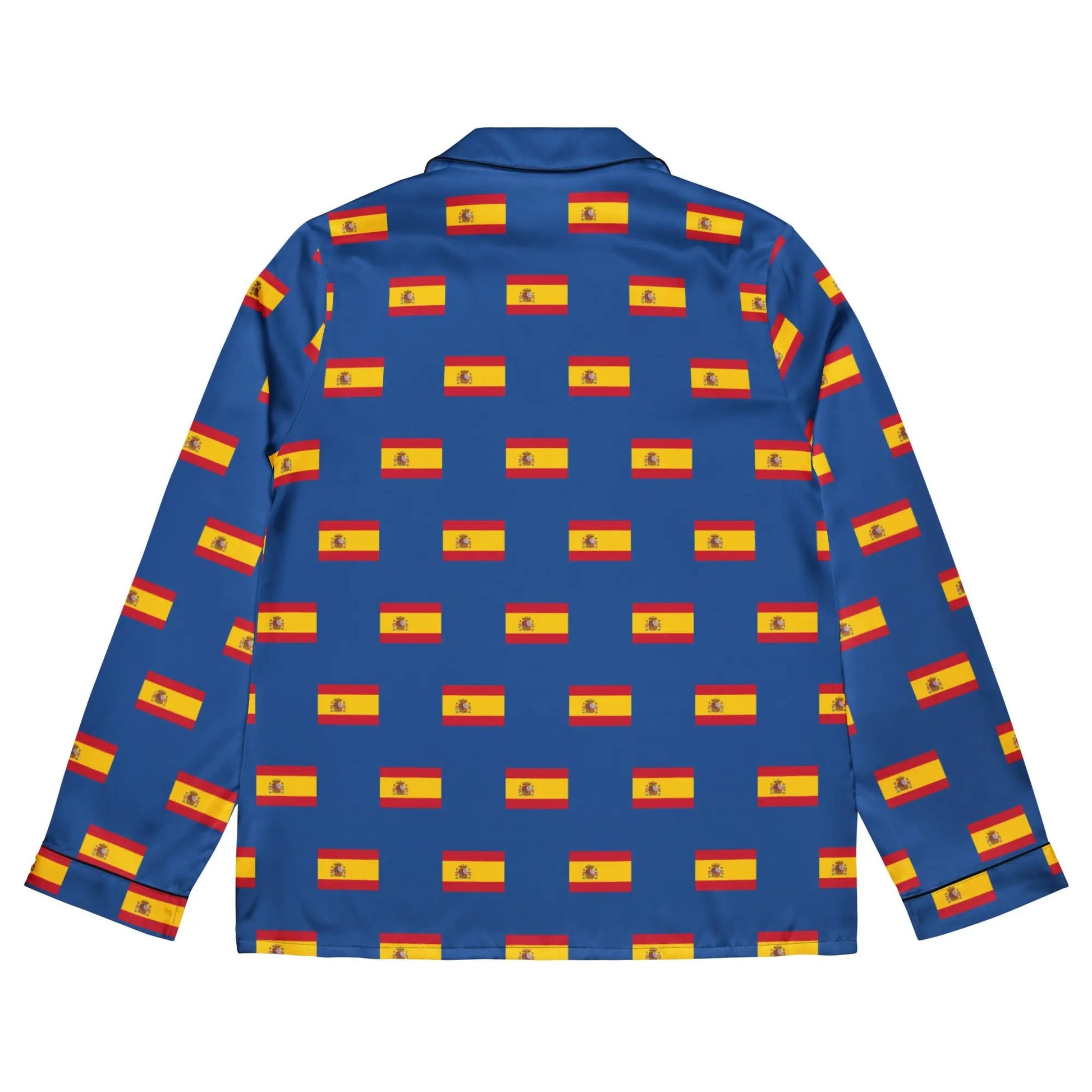 Comprar Pijama de manga larga Azul Bandera España con ribete La Flamenca de Borgoña Bandera España