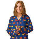 Comprar Pijama de manga larga Azul Bandera España con ribete La Flamenca de Borgoña Bandera España