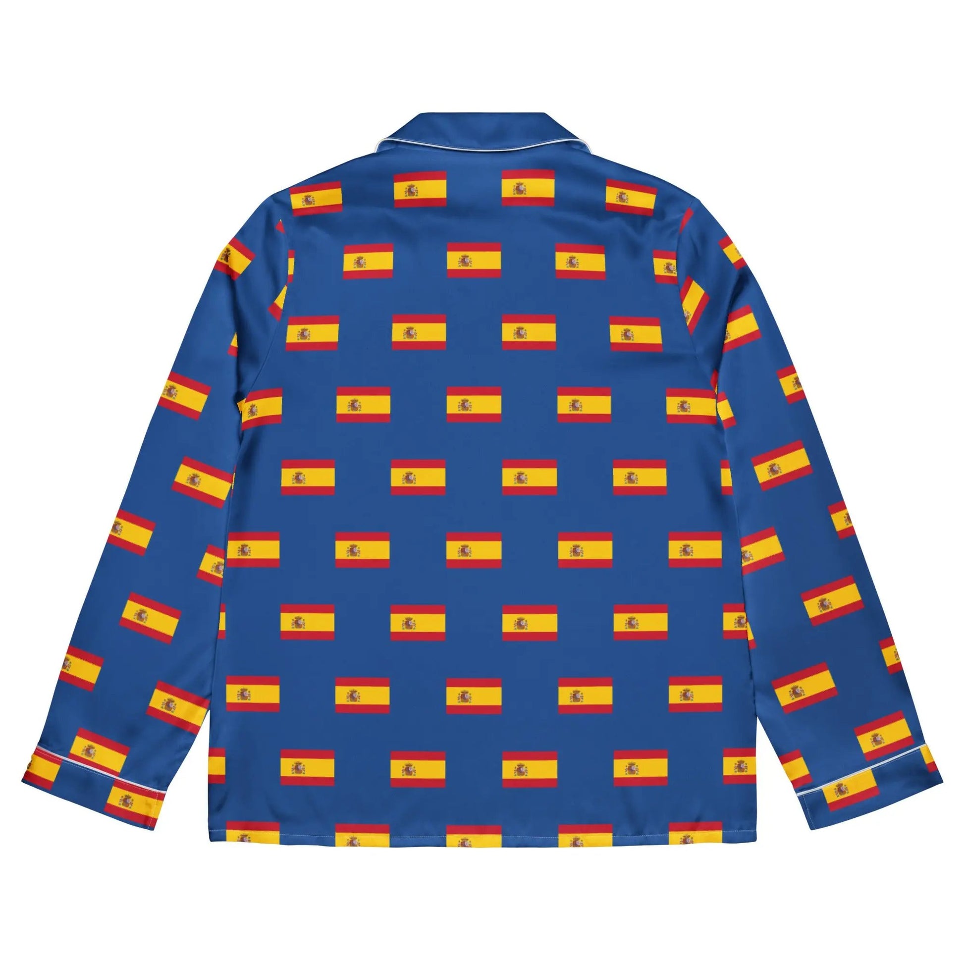 Comprar Pijama de manga larga Azul Bandera España con ribete La Flamenca de Borgoña Bandera España