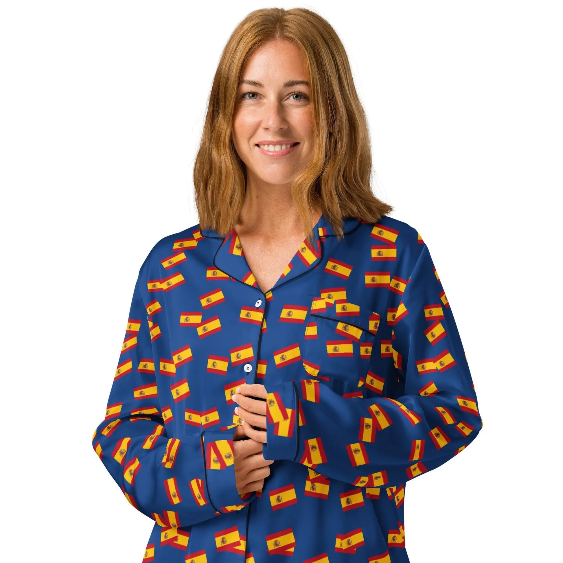 Comprar Pijama de manga larga Azul Bandera España movimiento La Flamenca de Borgoña Bandera España