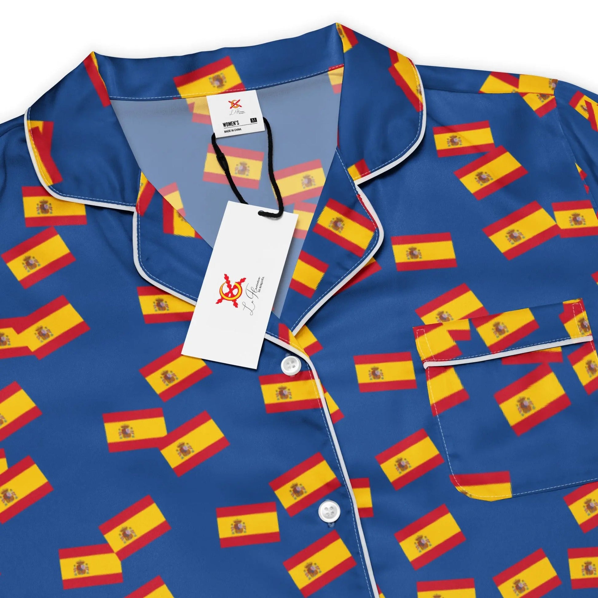 Comprar Pijama de manga larga Azul Bandera España movimiento La Flamenca de Borgoña Bandera España