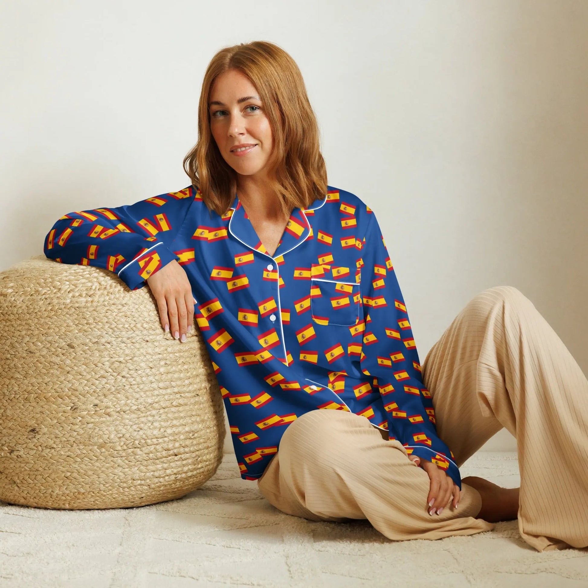 Comprar Pijama de manga larga Azul Bandera España movimiento La Flamenca de Borgoña Bandera España