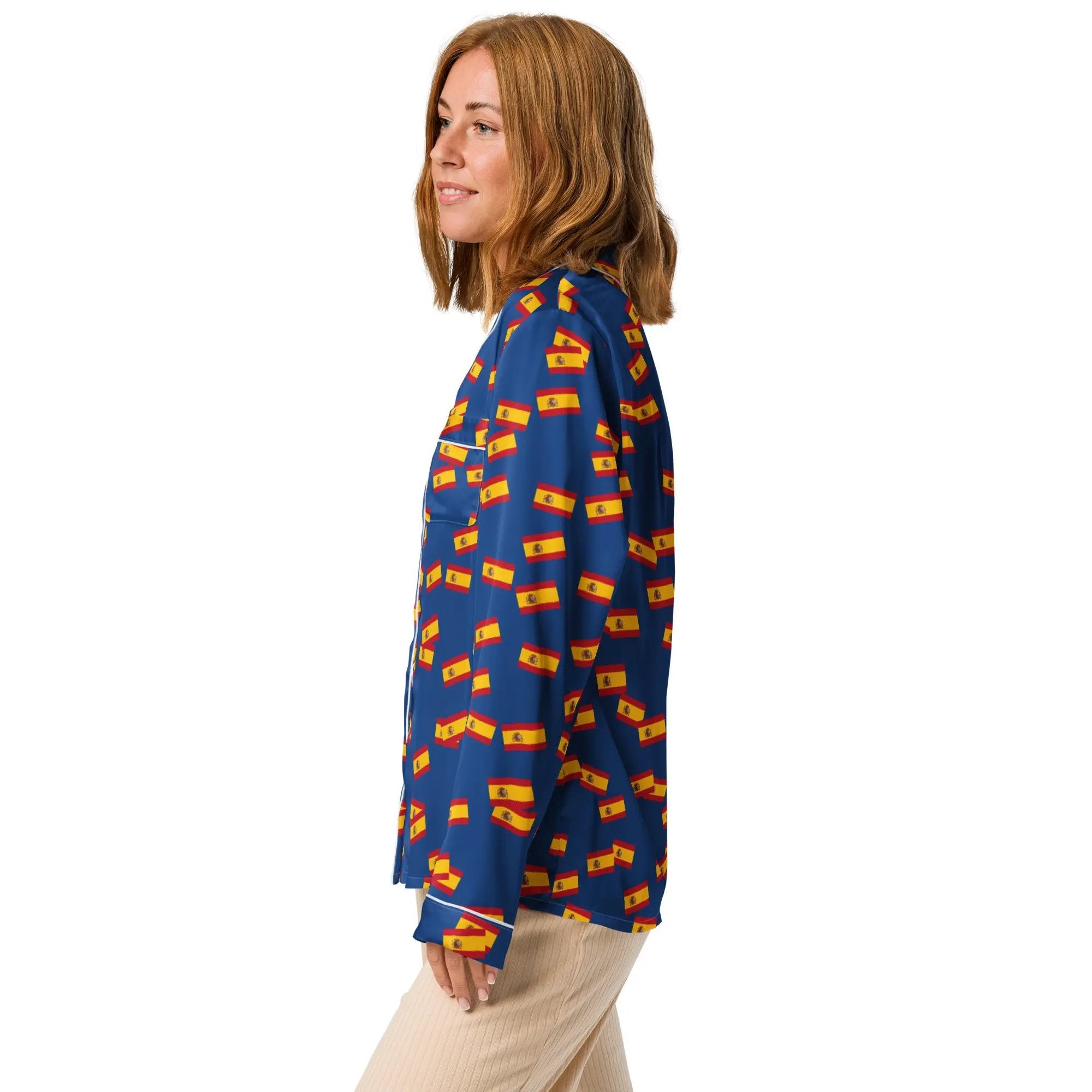 Comprar Pijama de manga larga Azul Bandera España movimiento La Flamenca de Borgoña Bandera España